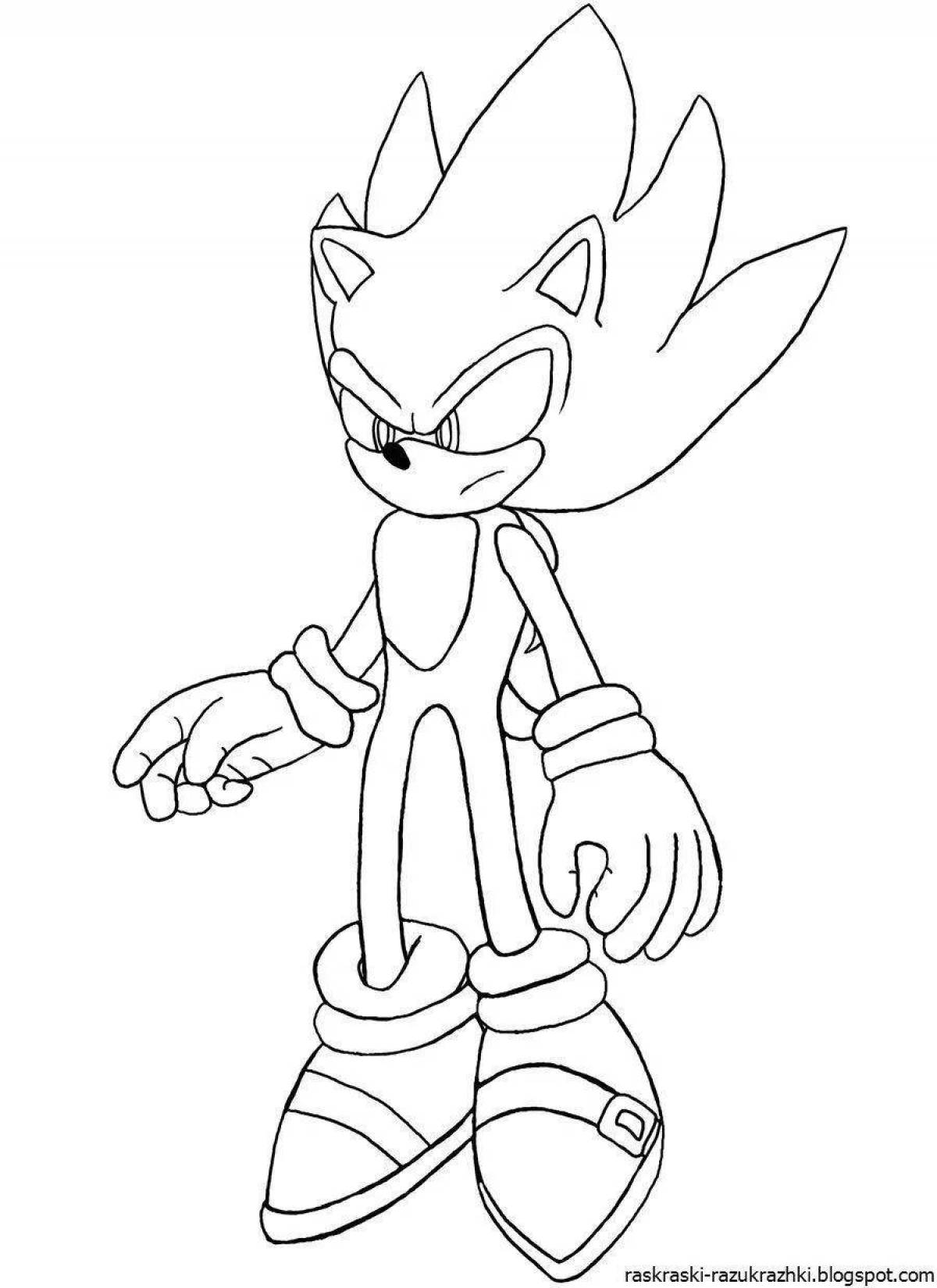 Mega sonic animated coloring page