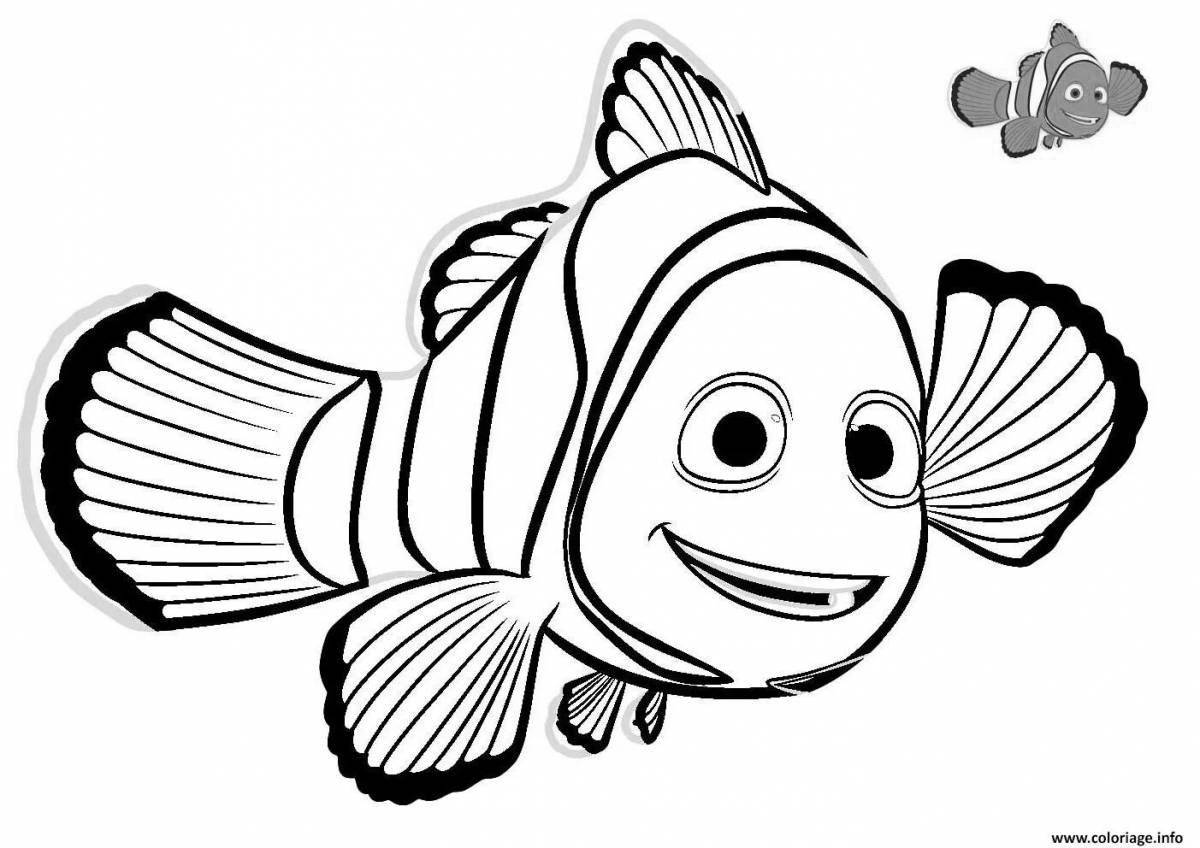 Sweet dory fish coloring page
