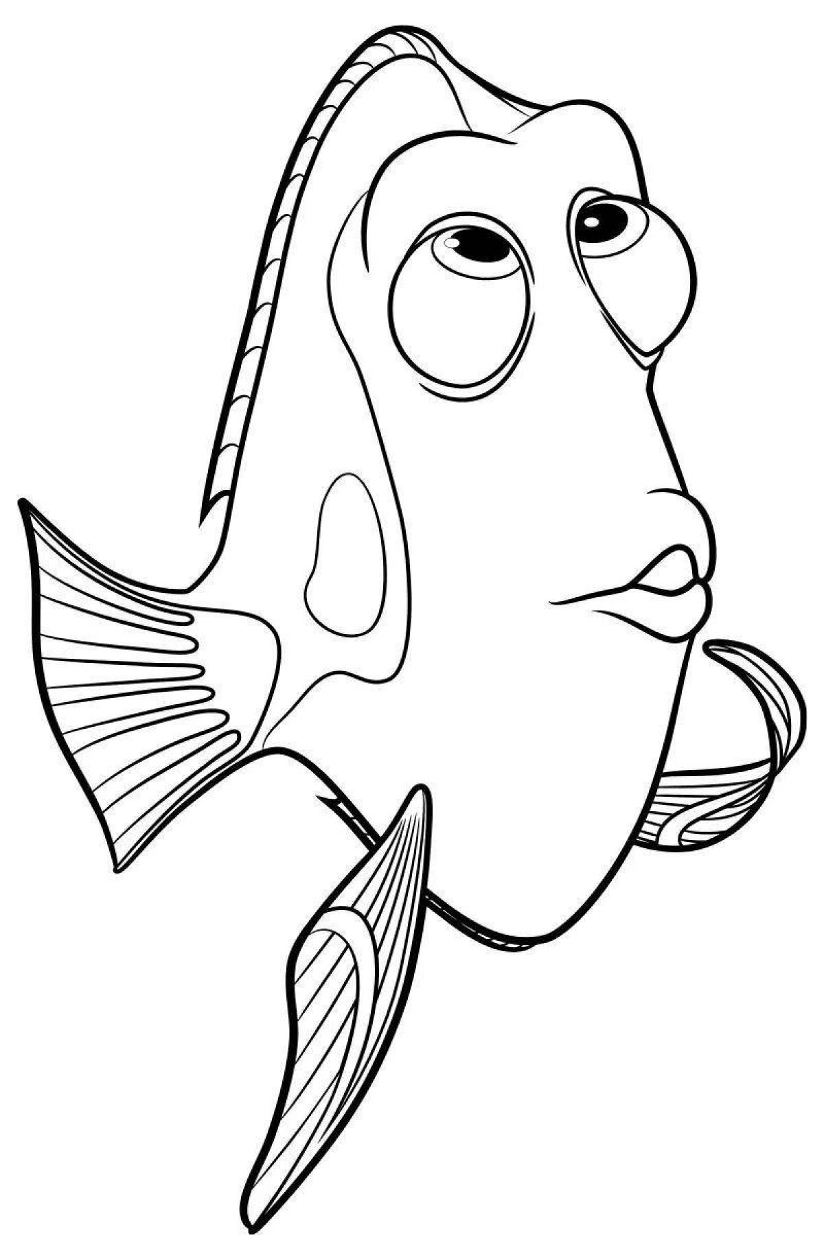Adorable dory fish coloring book