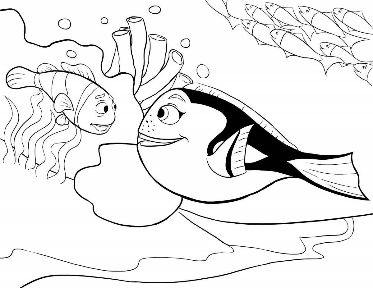 Coloring book magic dory fish
