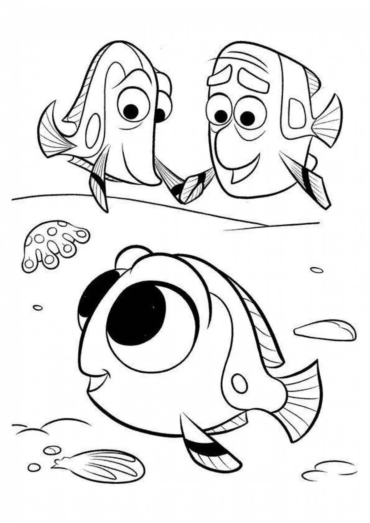 Radiant dory fish coloring page