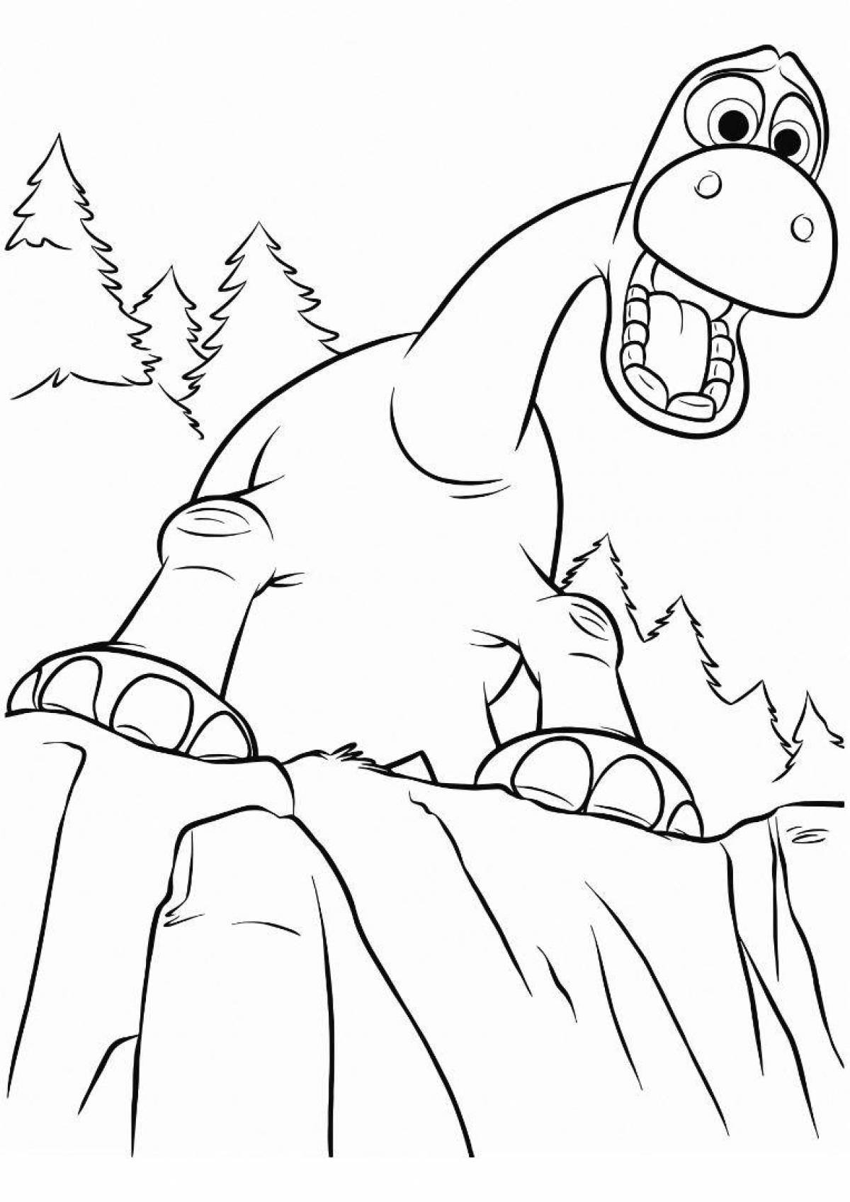 Adventurous turbosaur coloring page