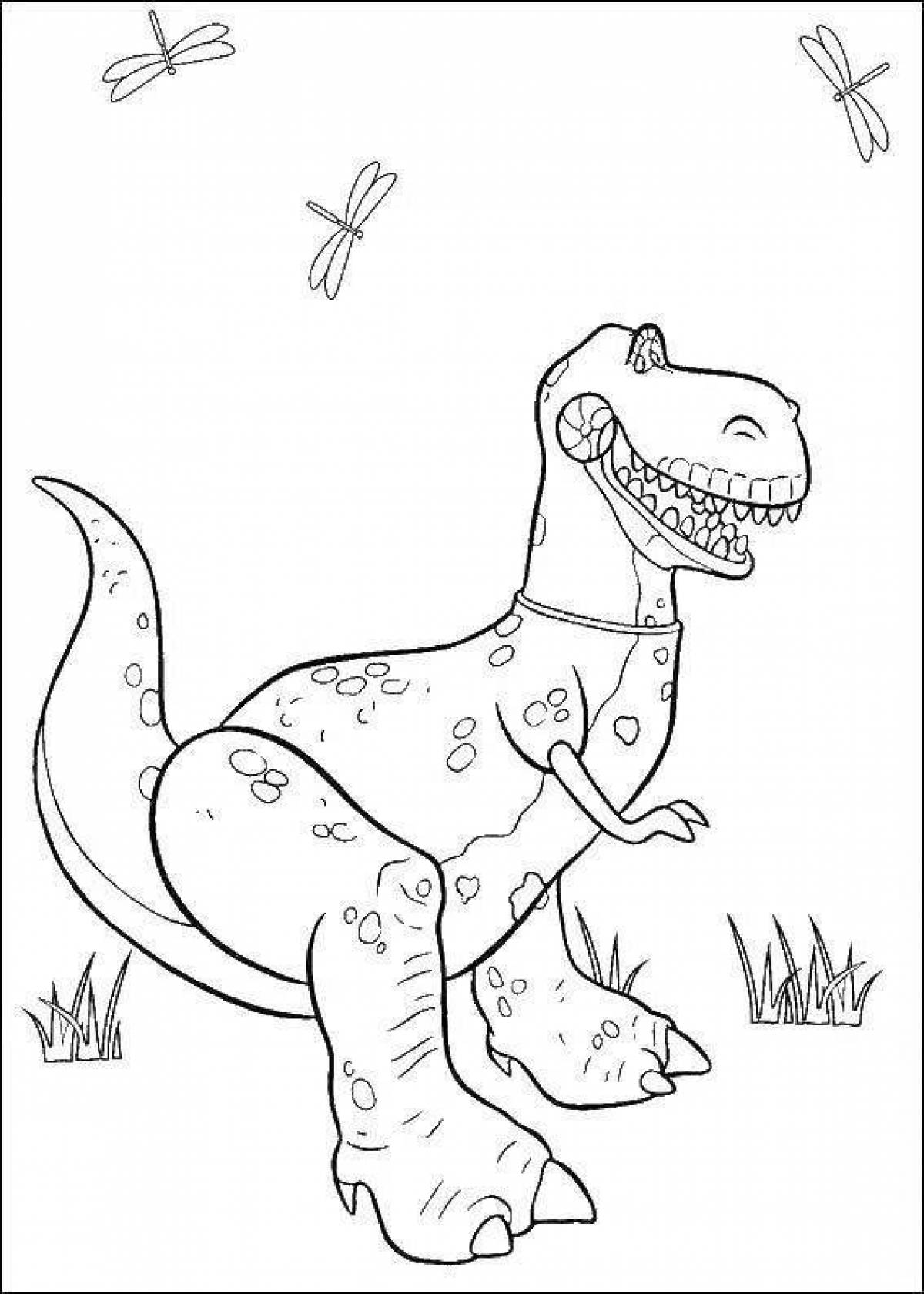 Glowing turbosaurus coloring page