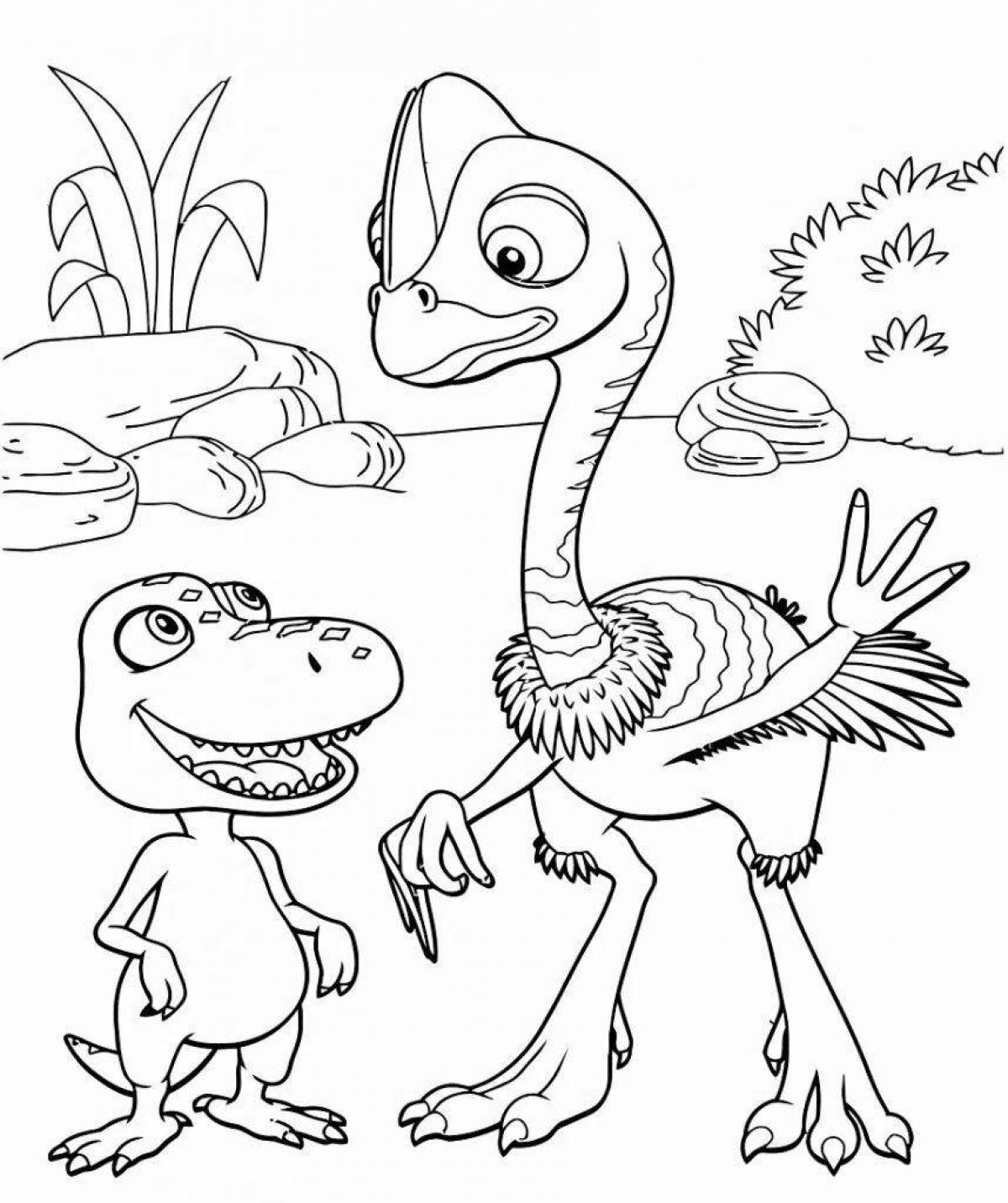 Mysterious turbosaur coloring page