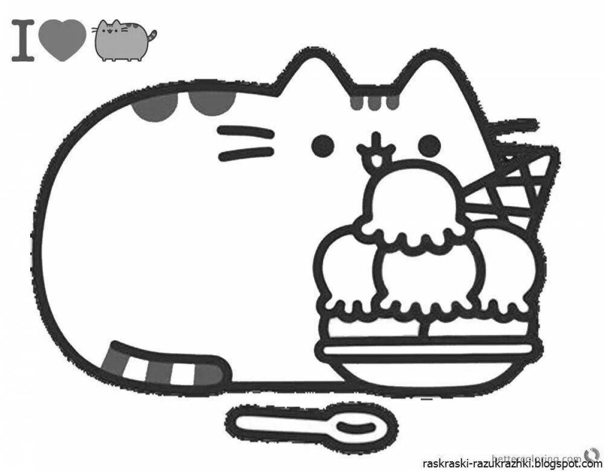 Exciting pusheen coloring