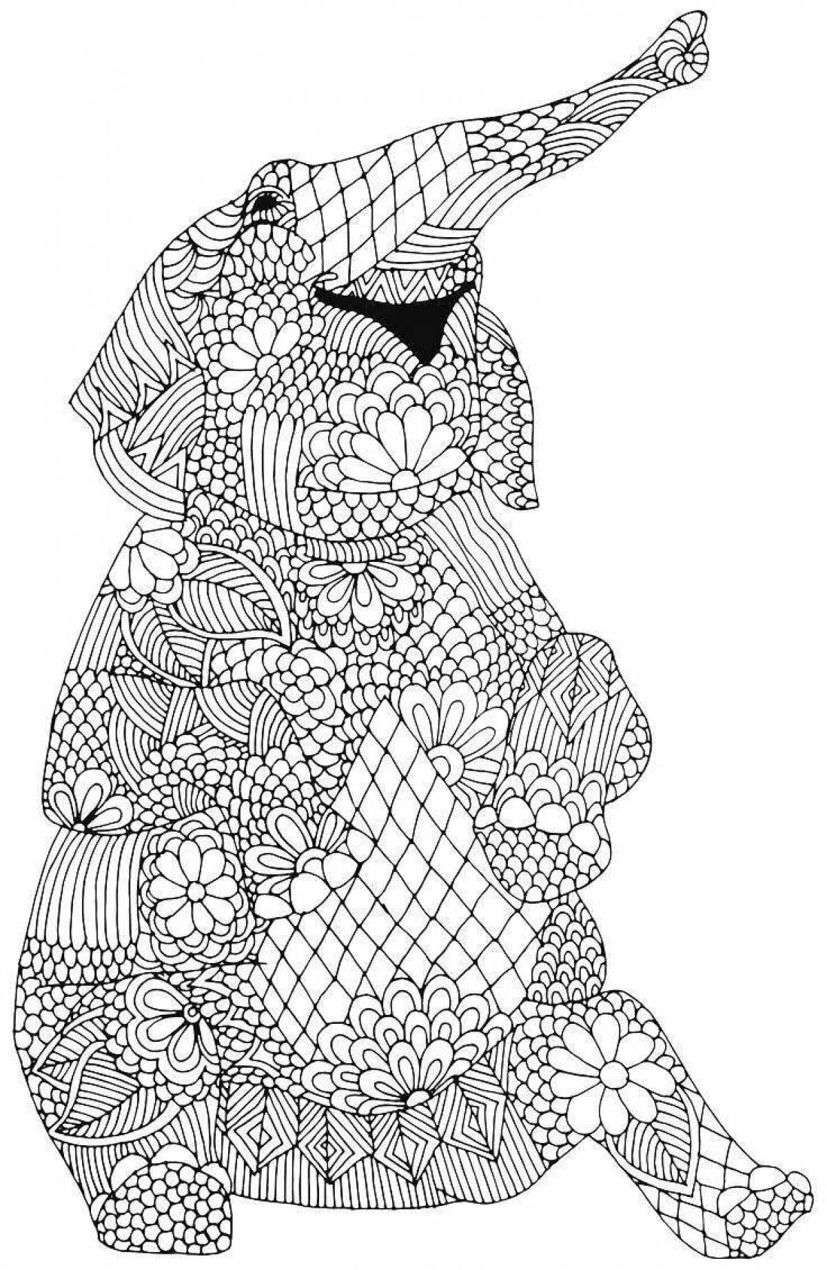 Color-lush coloring page for adult children