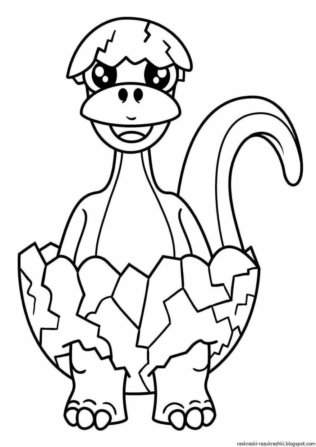 Funny dinosaur coloring for girls