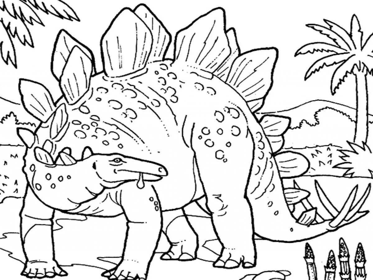 Bright dinosaur coloring for girls