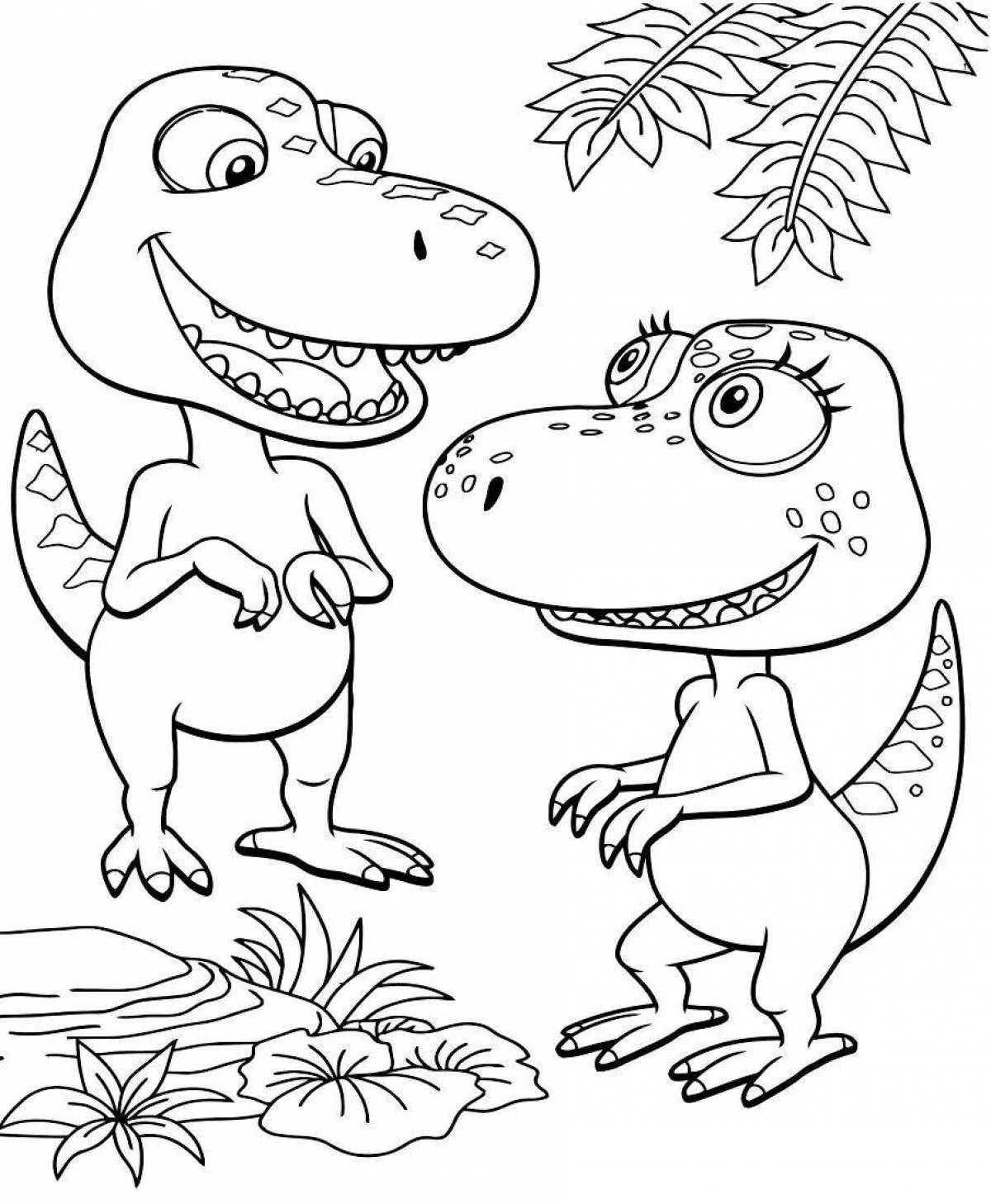 Сказочная раскраска динозавров для девочек