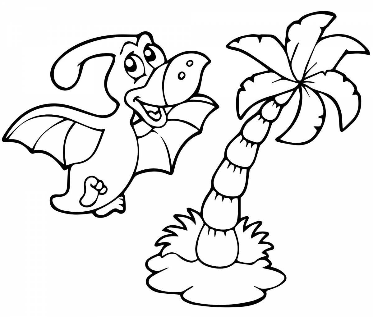 Adorable dinosaur coloring book for girls