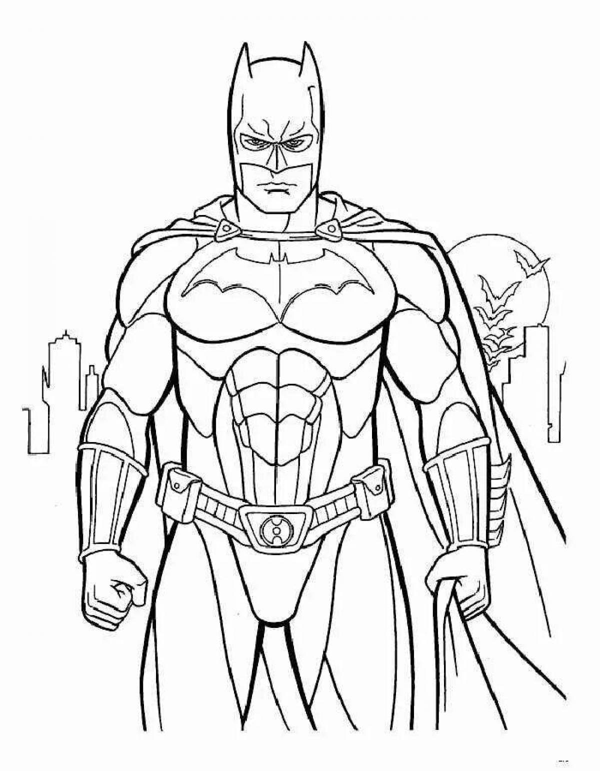 Раскраска героический бэтмен