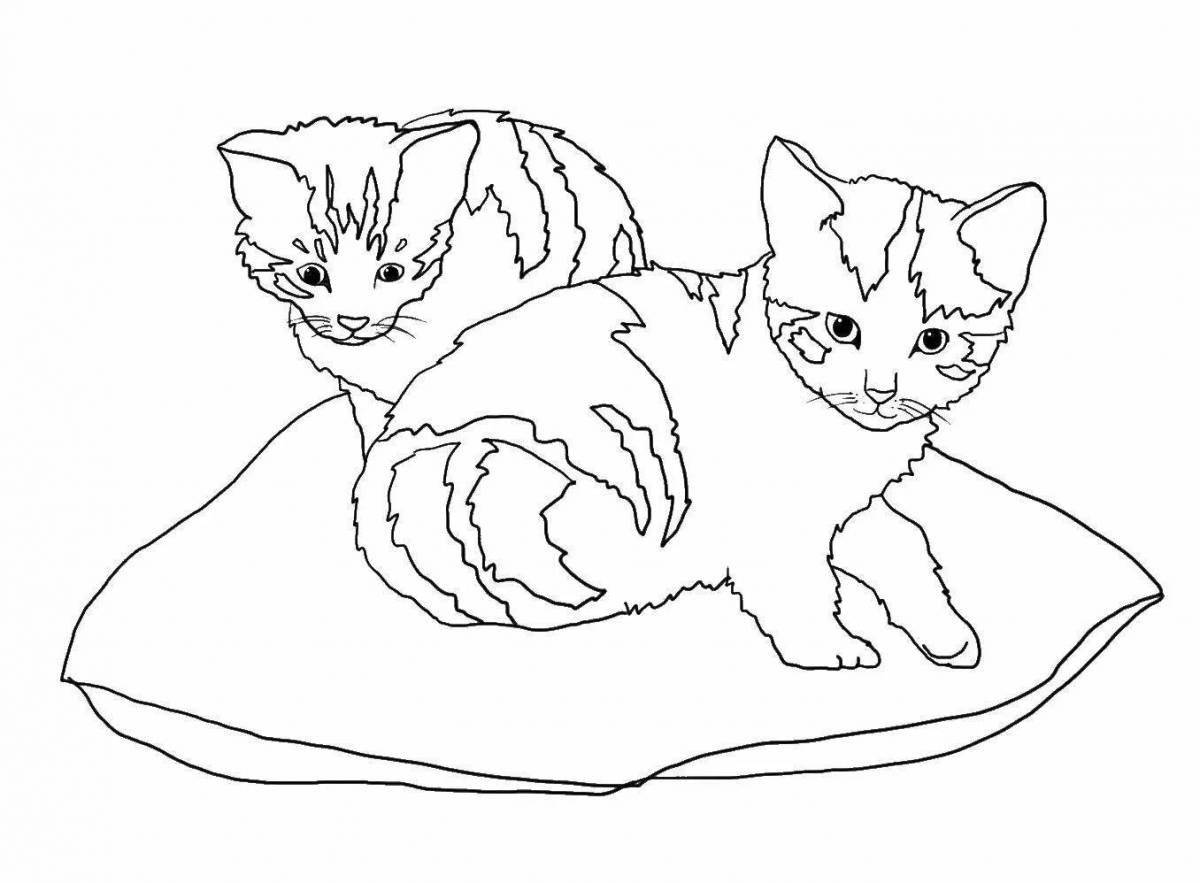 Loving cat coloring pages
