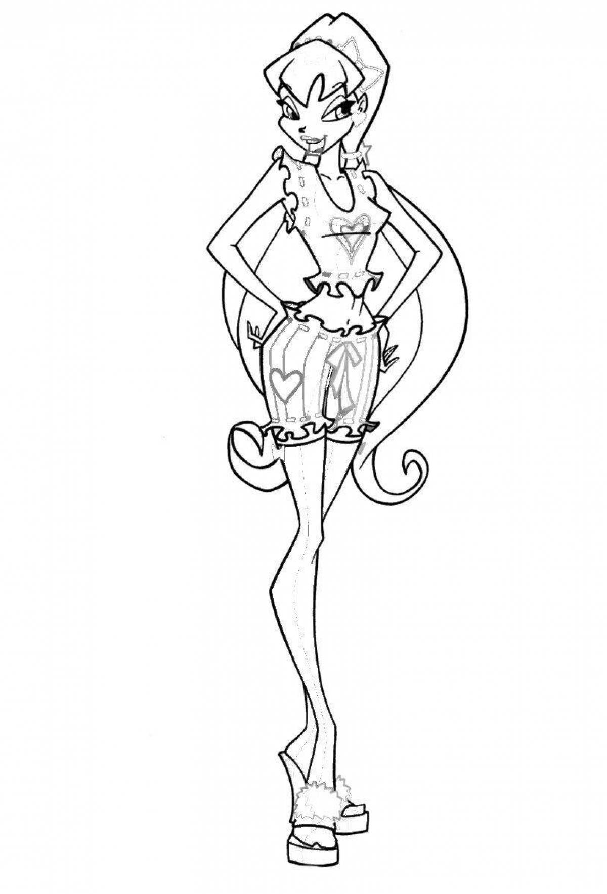 Radiant coloring page winx muse charmix