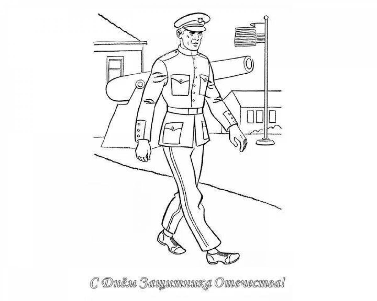 Great soldier coloring page February 23
