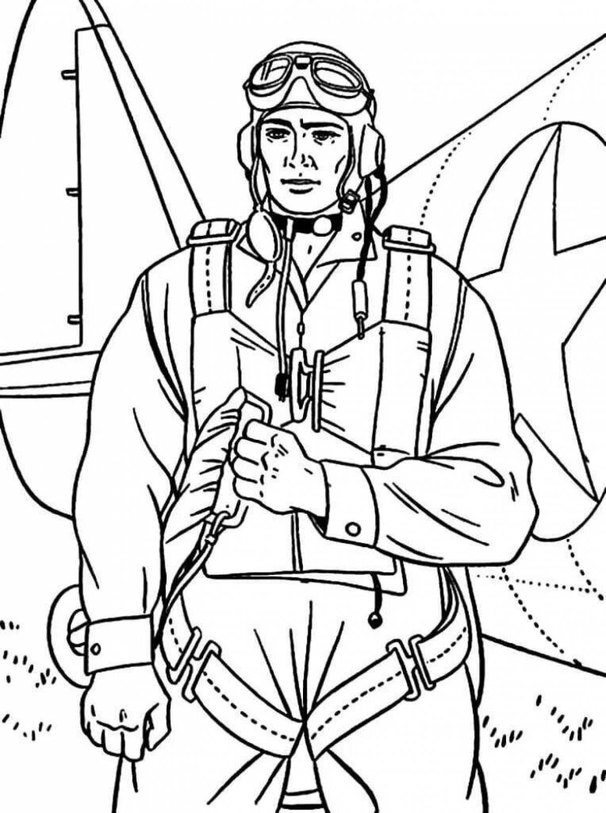 Coloring page joyful soldier page February 23