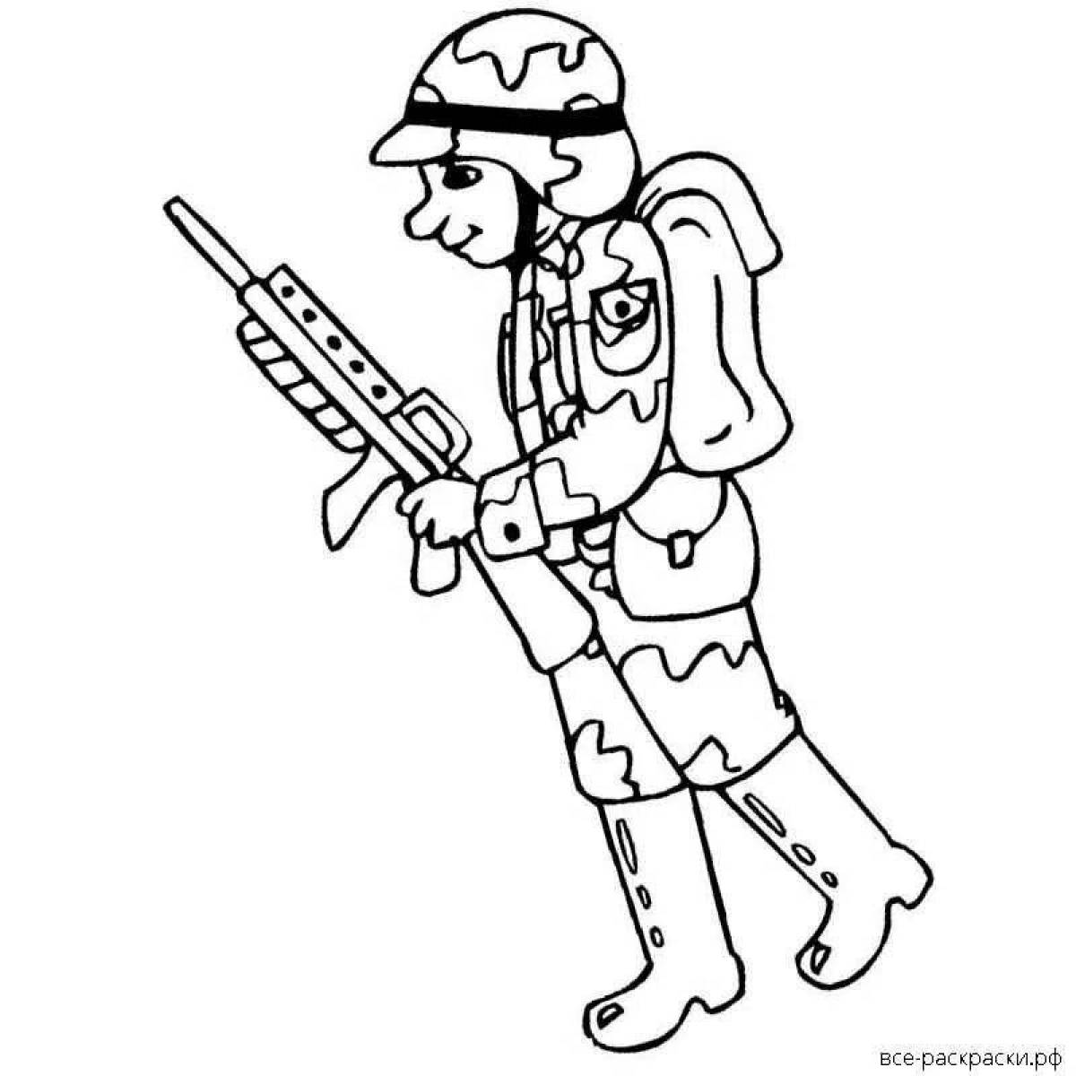 Coloring page nice soldier page February 23