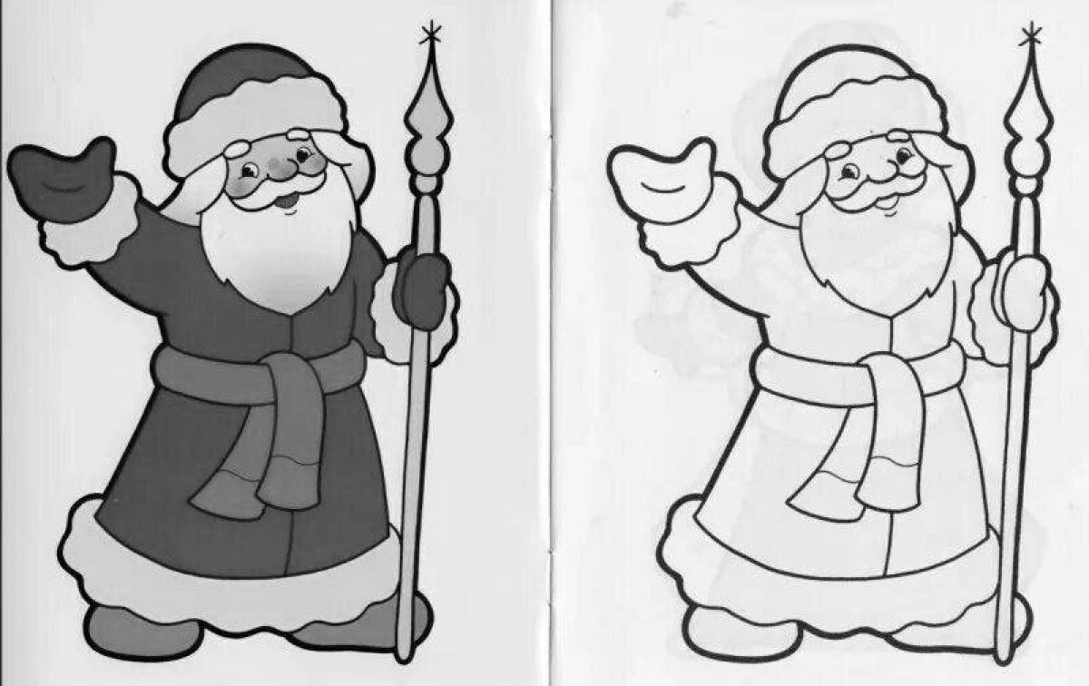 Coloring page quirky santa claus