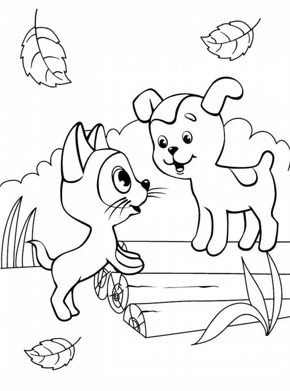Colorful-zoological coloring book who said meow
