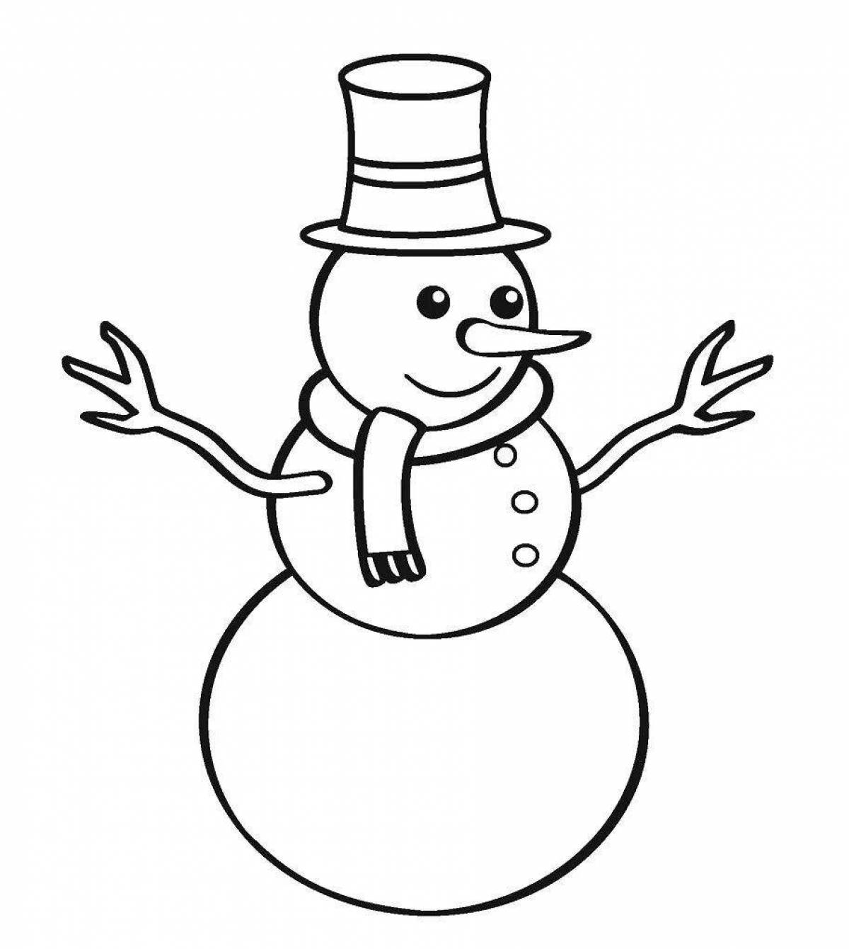 Анимированная раскраска «день рождения снеговика»