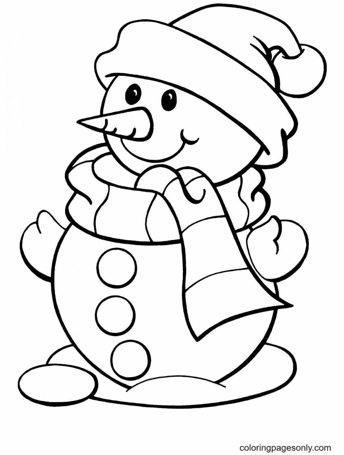 Rampant snowman birthday coloring book