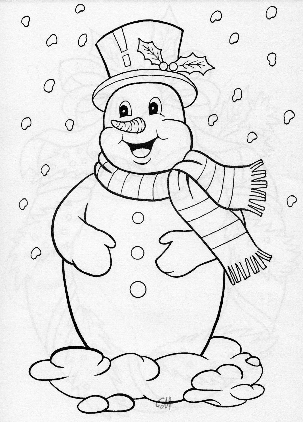 Exciting snowman birthday coloring book
