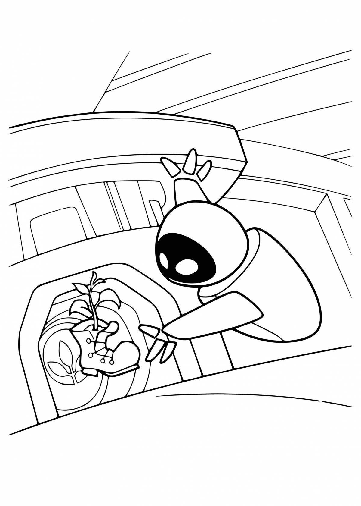 Glowing Wally and Eva coloring page