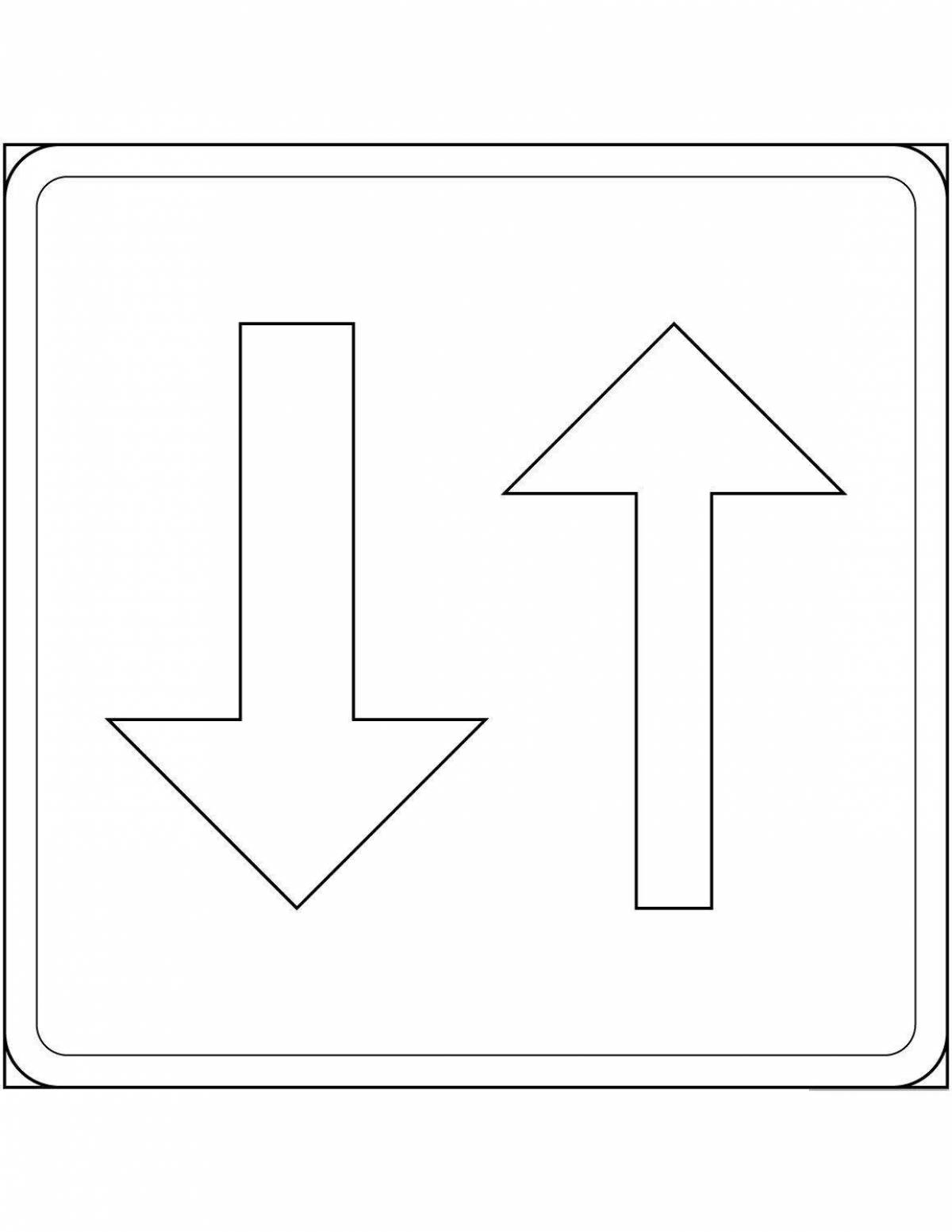 Coloring page bold main road sign
