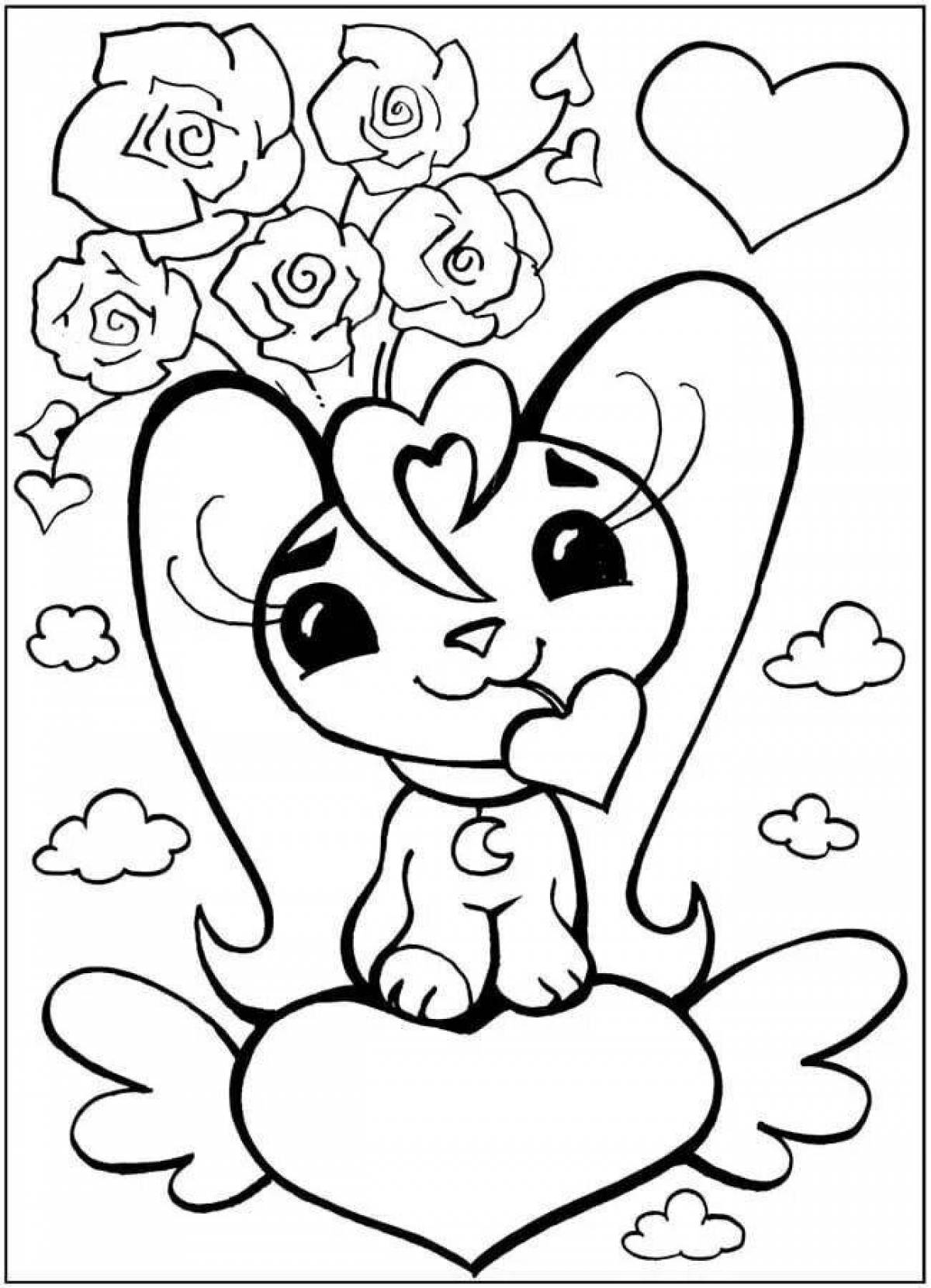 Happy valentine's day coloring page