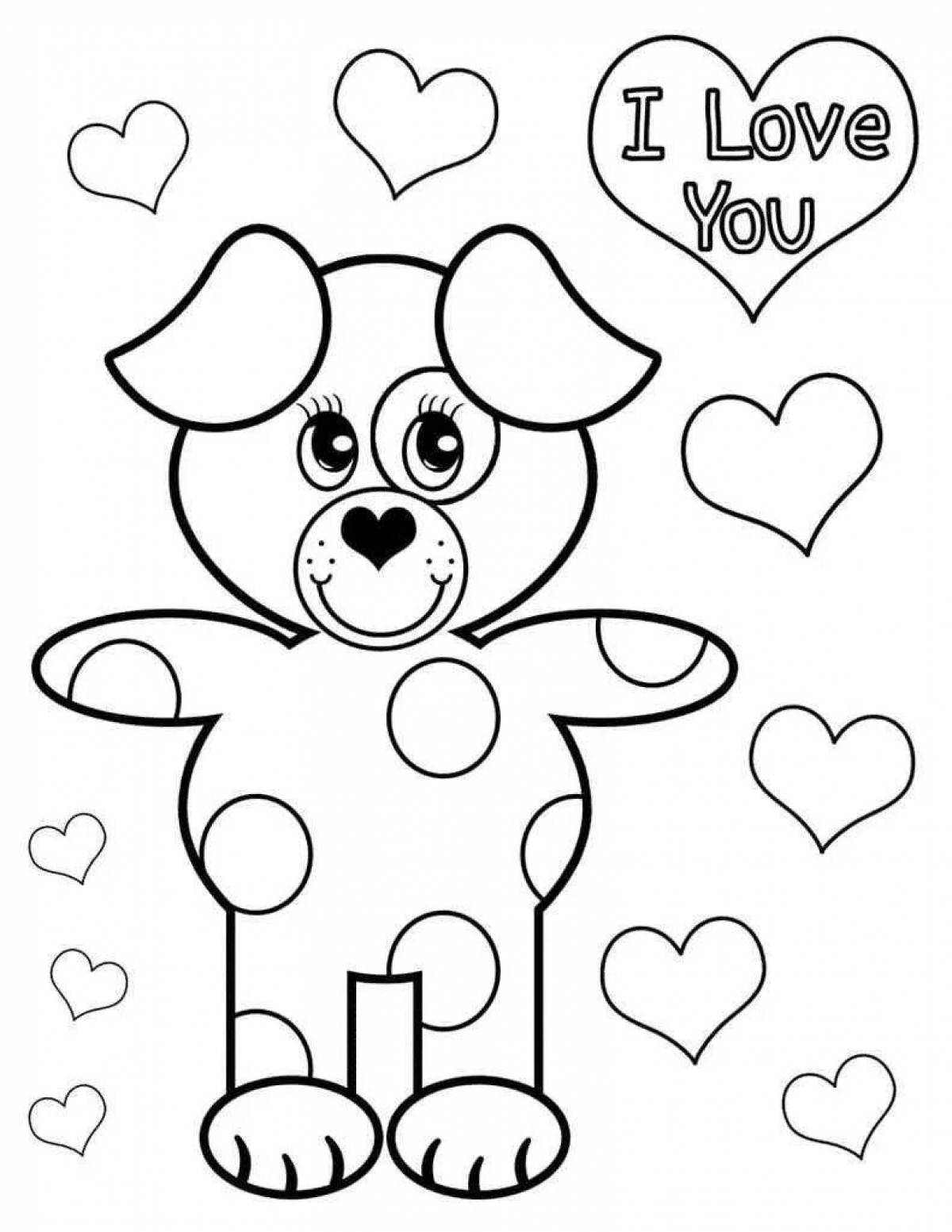 Lovely coloring book for valentine's day
