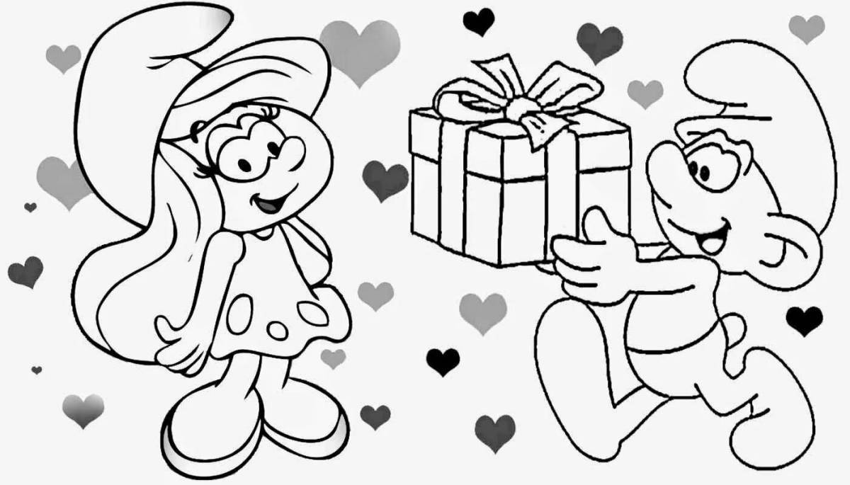 Luminous valentines day coloring page