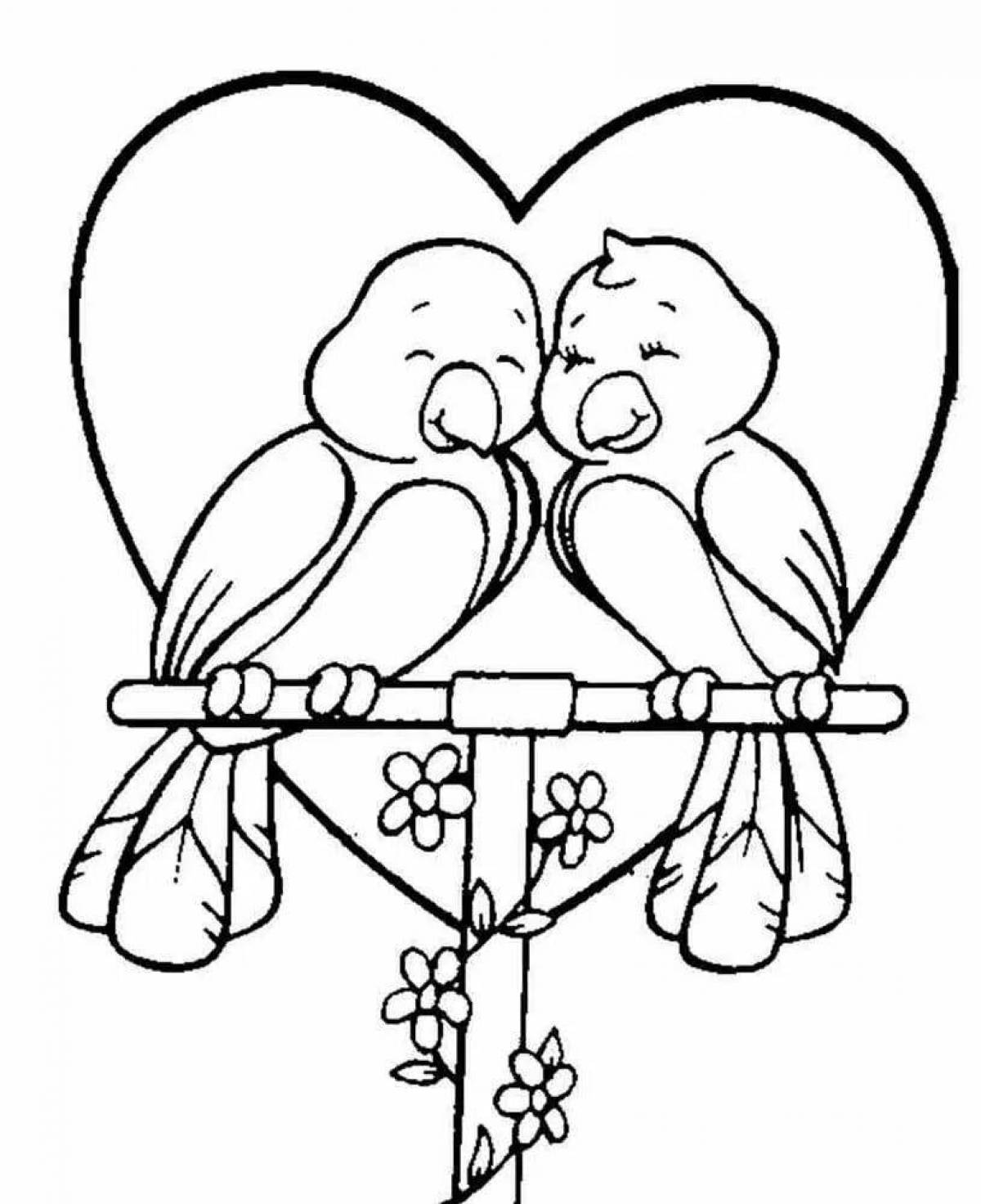 Happy valentine's day coloring page
