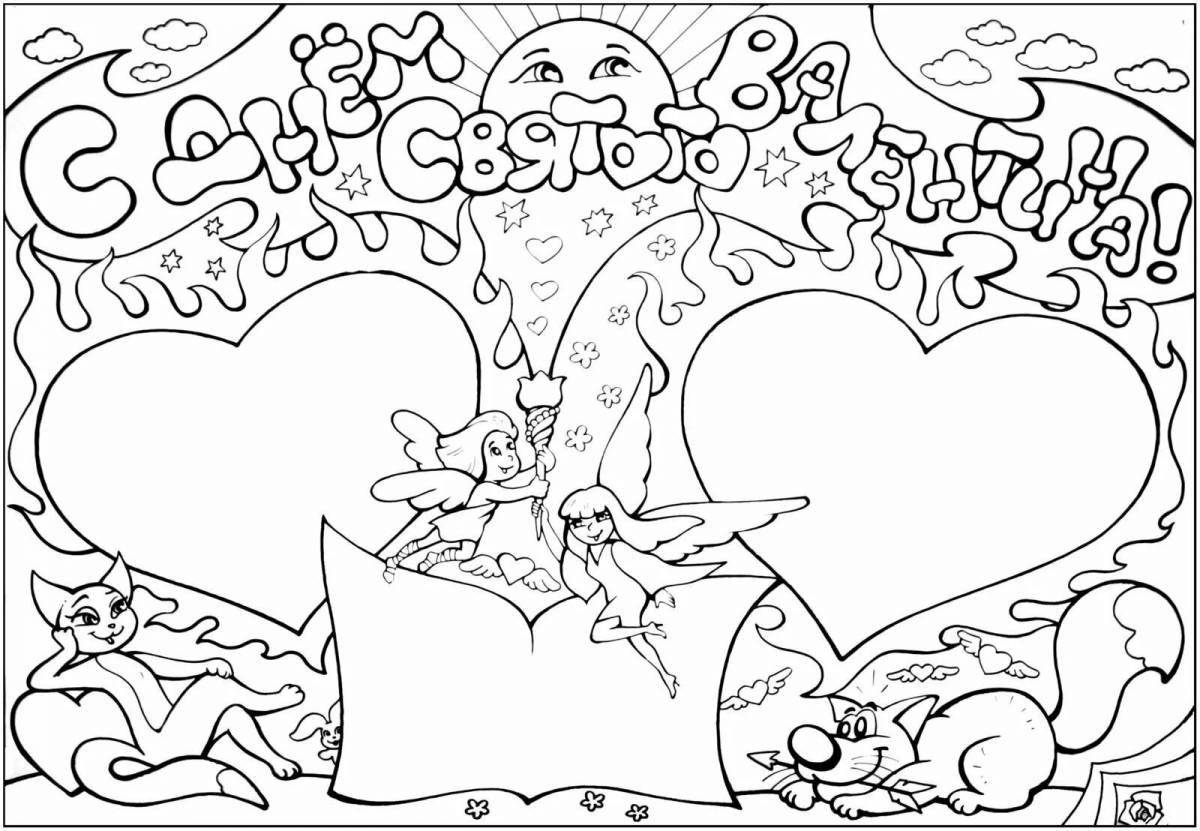 Cute valentines day coloring book