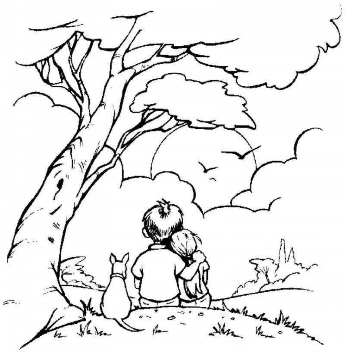 Цветная раскраска для горящих дров