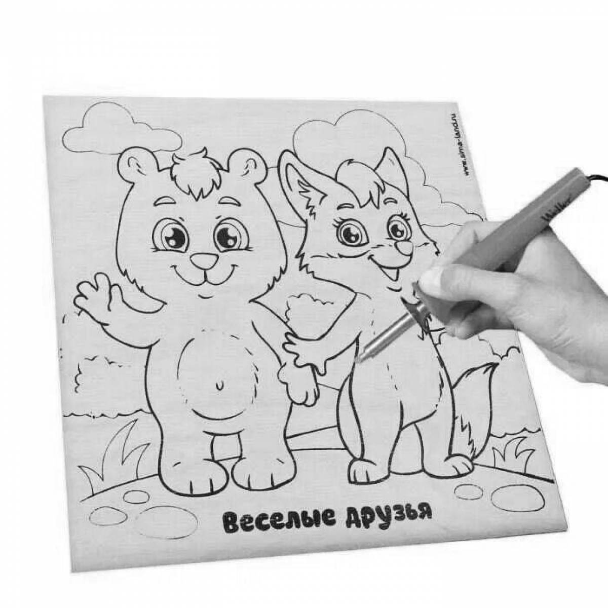 Цветная яркая раскраска по дереву