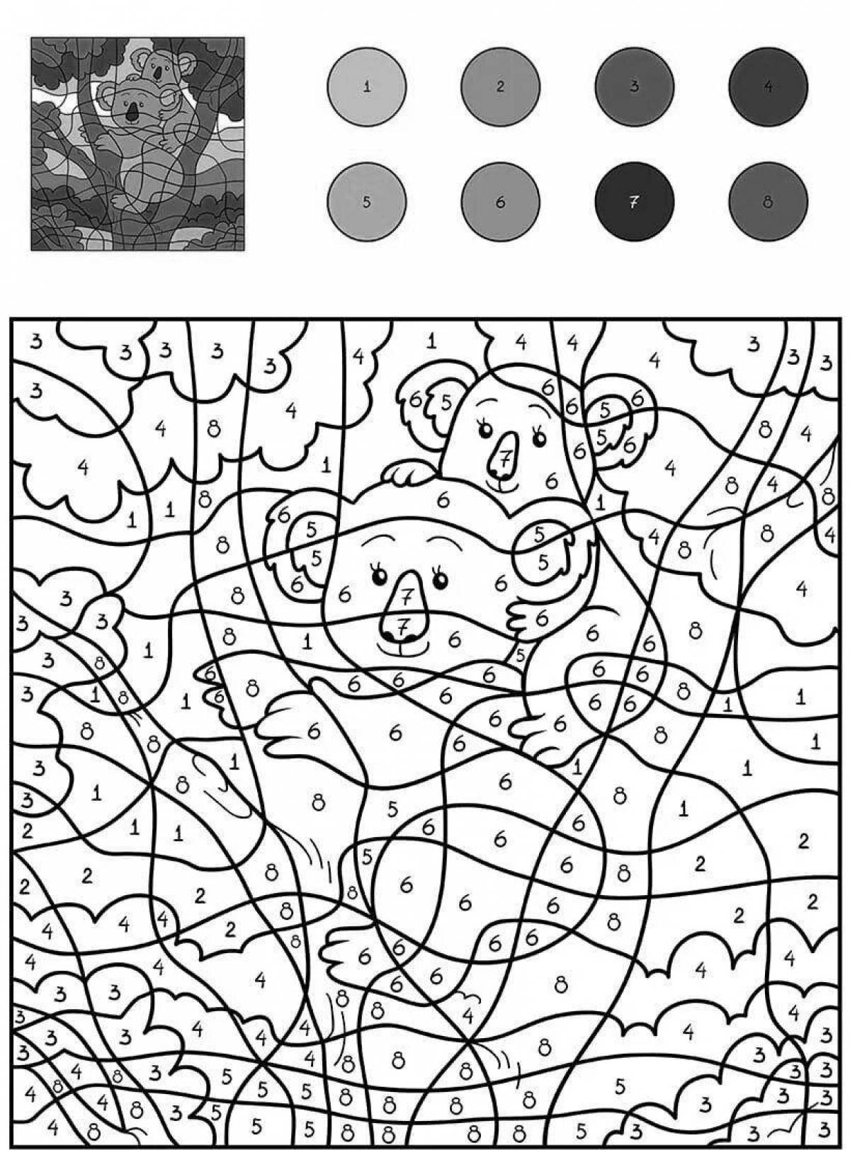 Color by number adventure coloring book