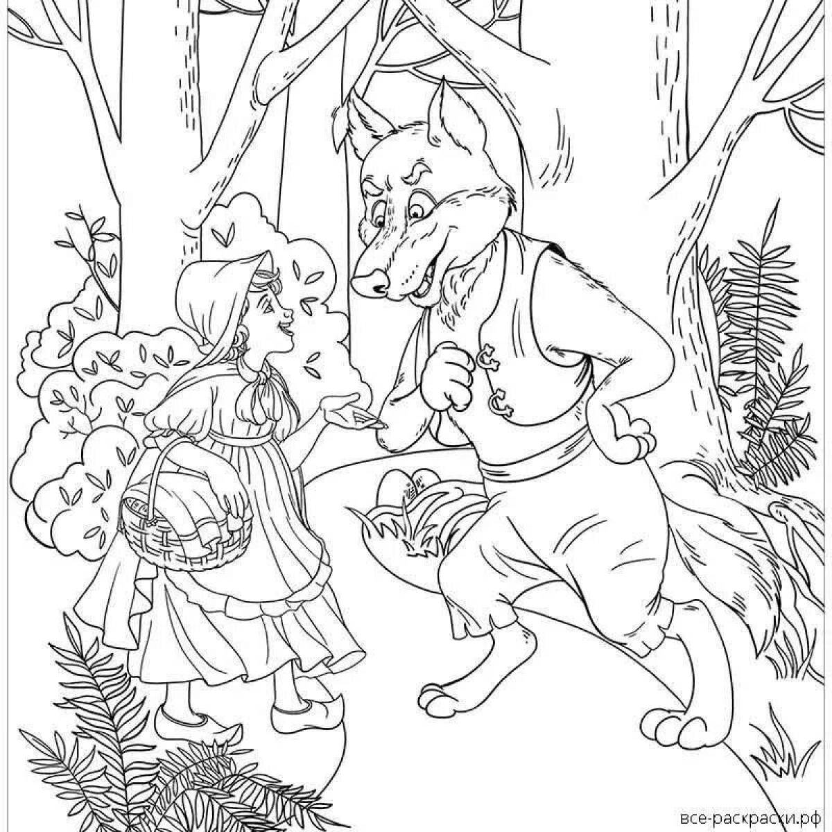 Major coloring wolf and little red riding hood