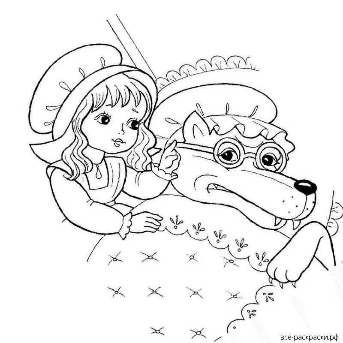 Wonderful coloring wolf and little red riding hood