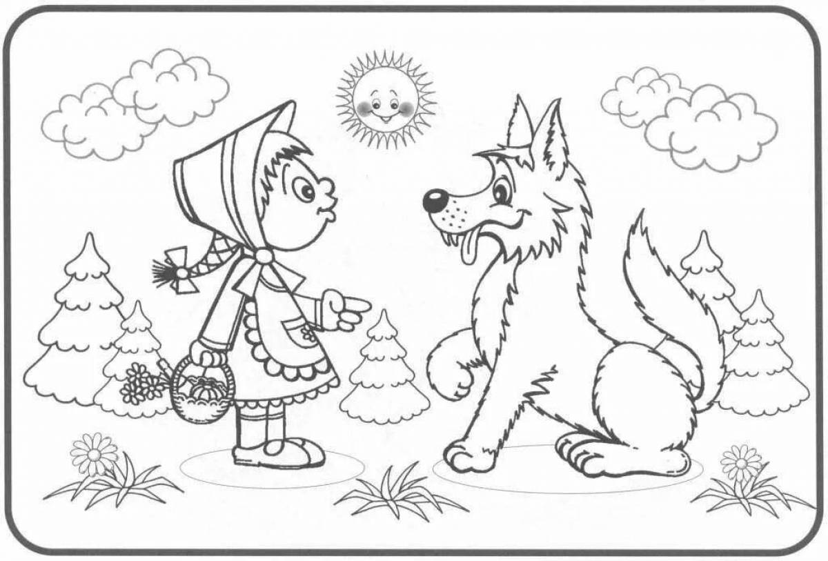 Outstanding wolf and little red riding hood coloring page