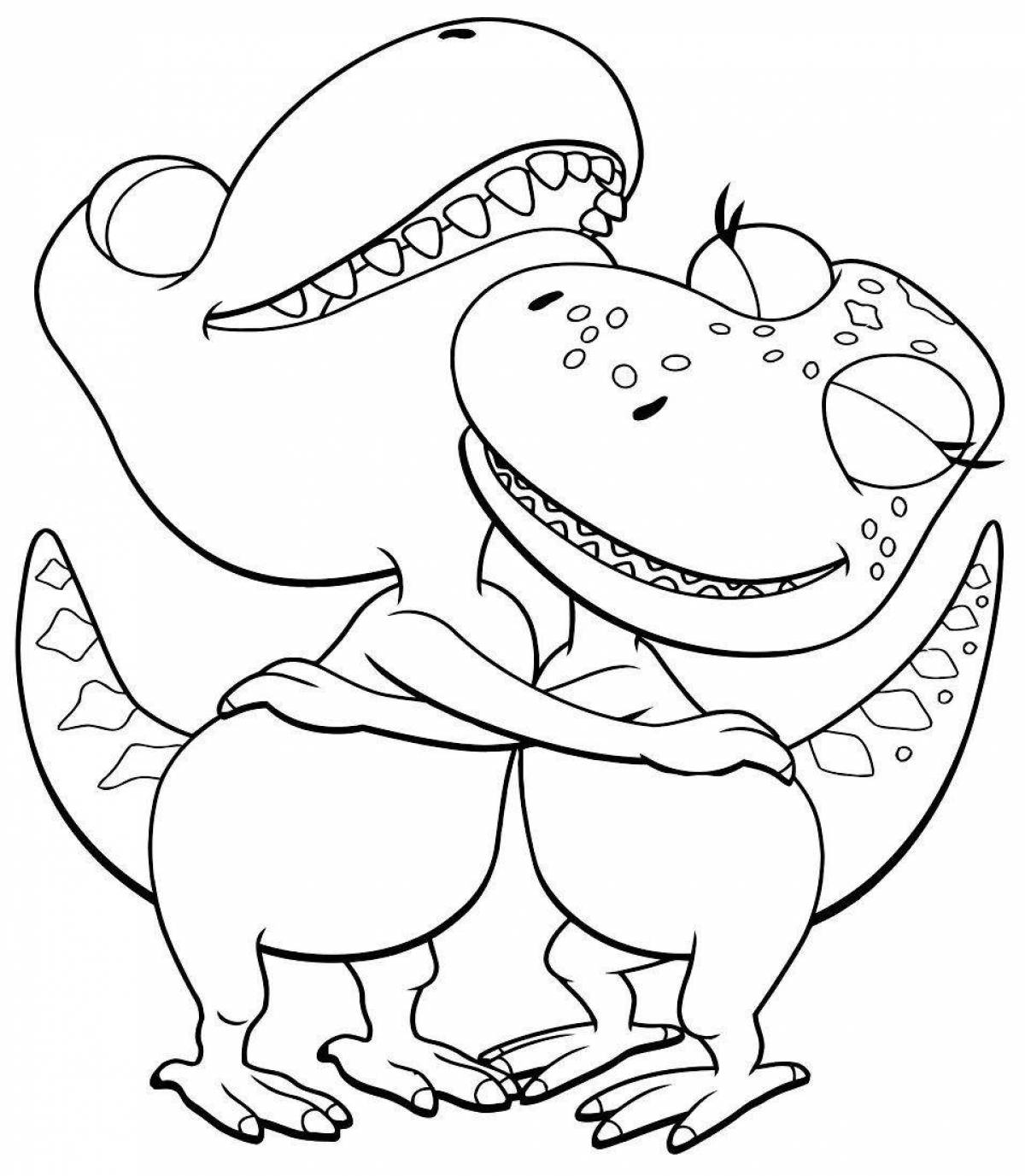 Fat cartoon tarbosaurus coloring book
