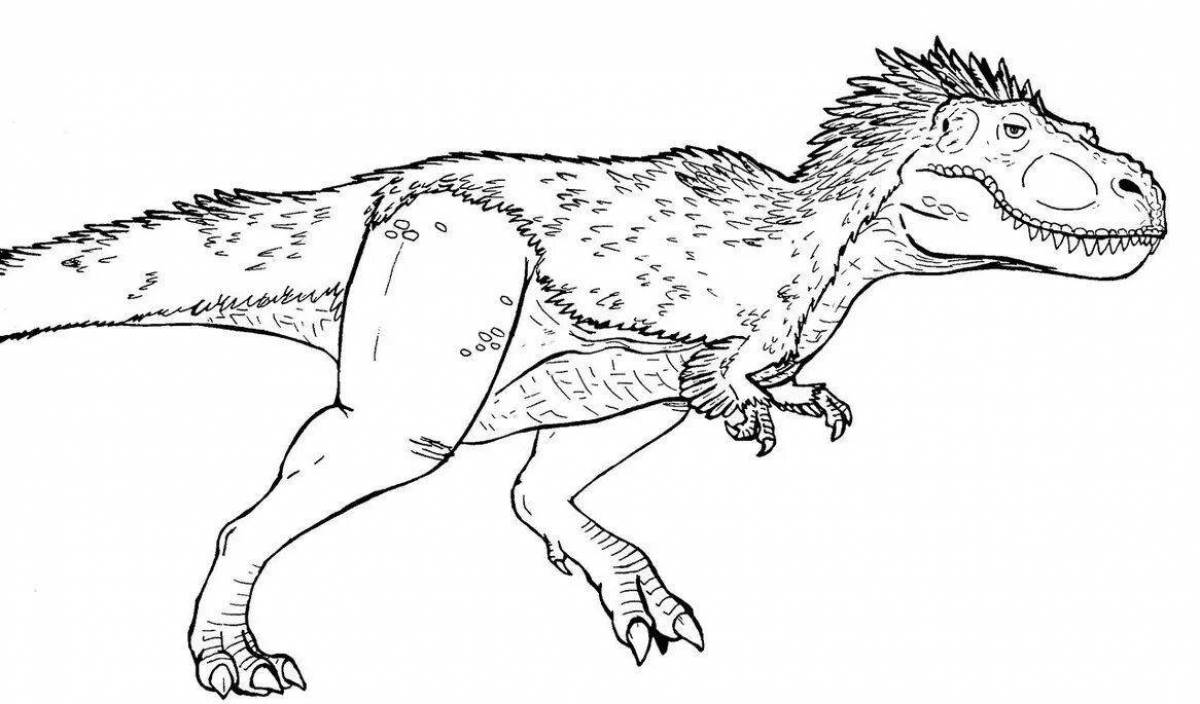 Раскраска «мультяшный тарбозавр»