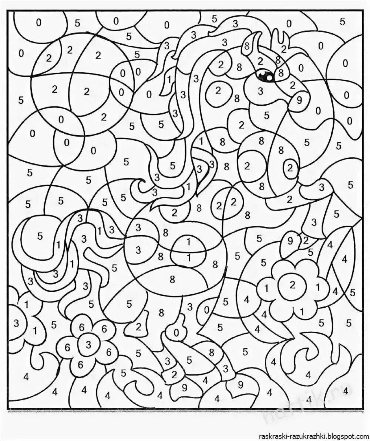 Attractive 6 year old coloring book by numbers