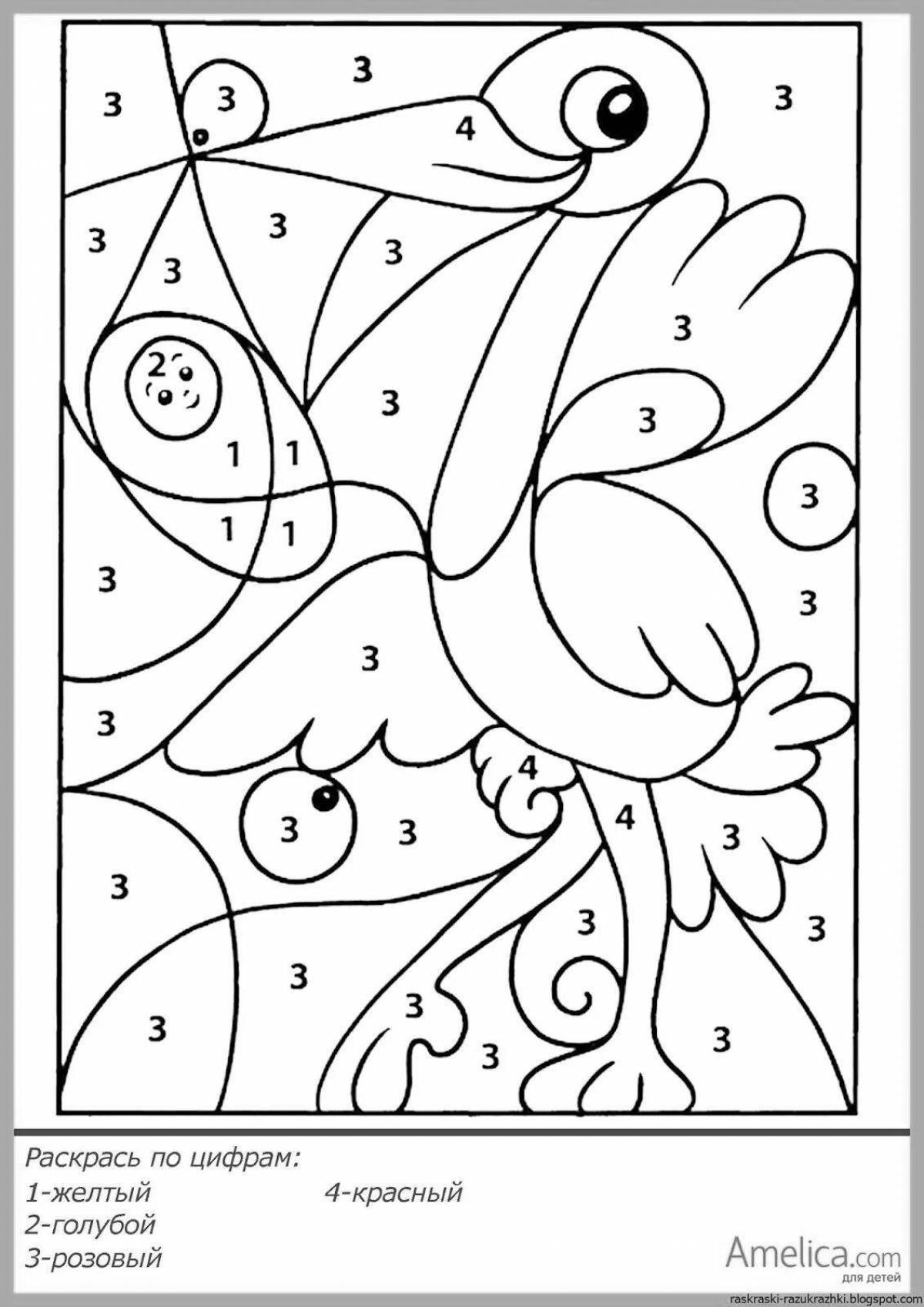 Consolation 6 years in numbers coloring page