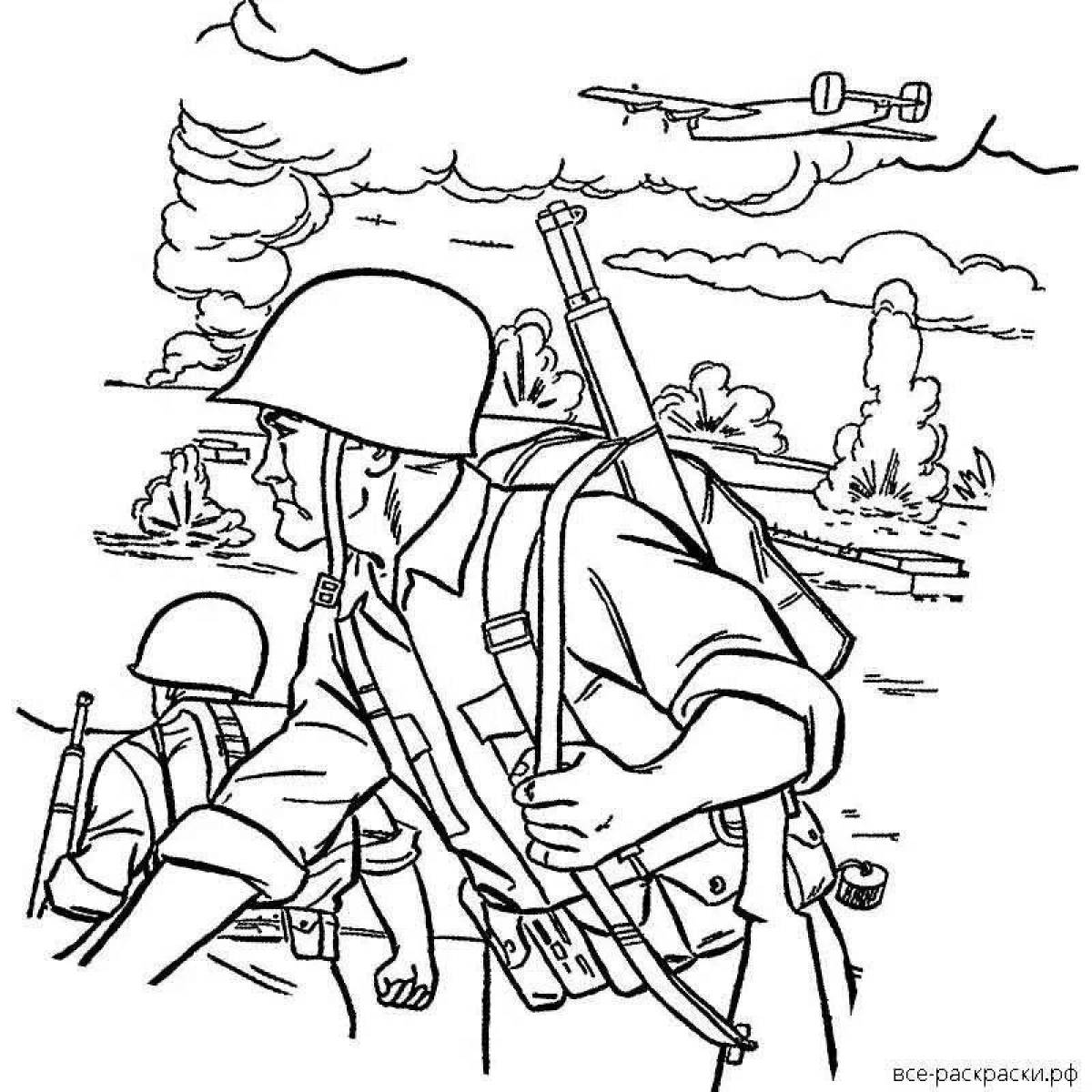 Рисунки раскраски о войне для детей