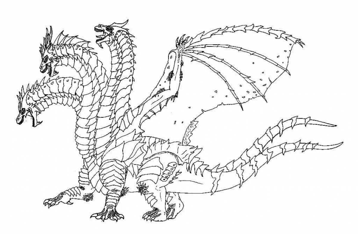 Годзилла и дракон раскраска