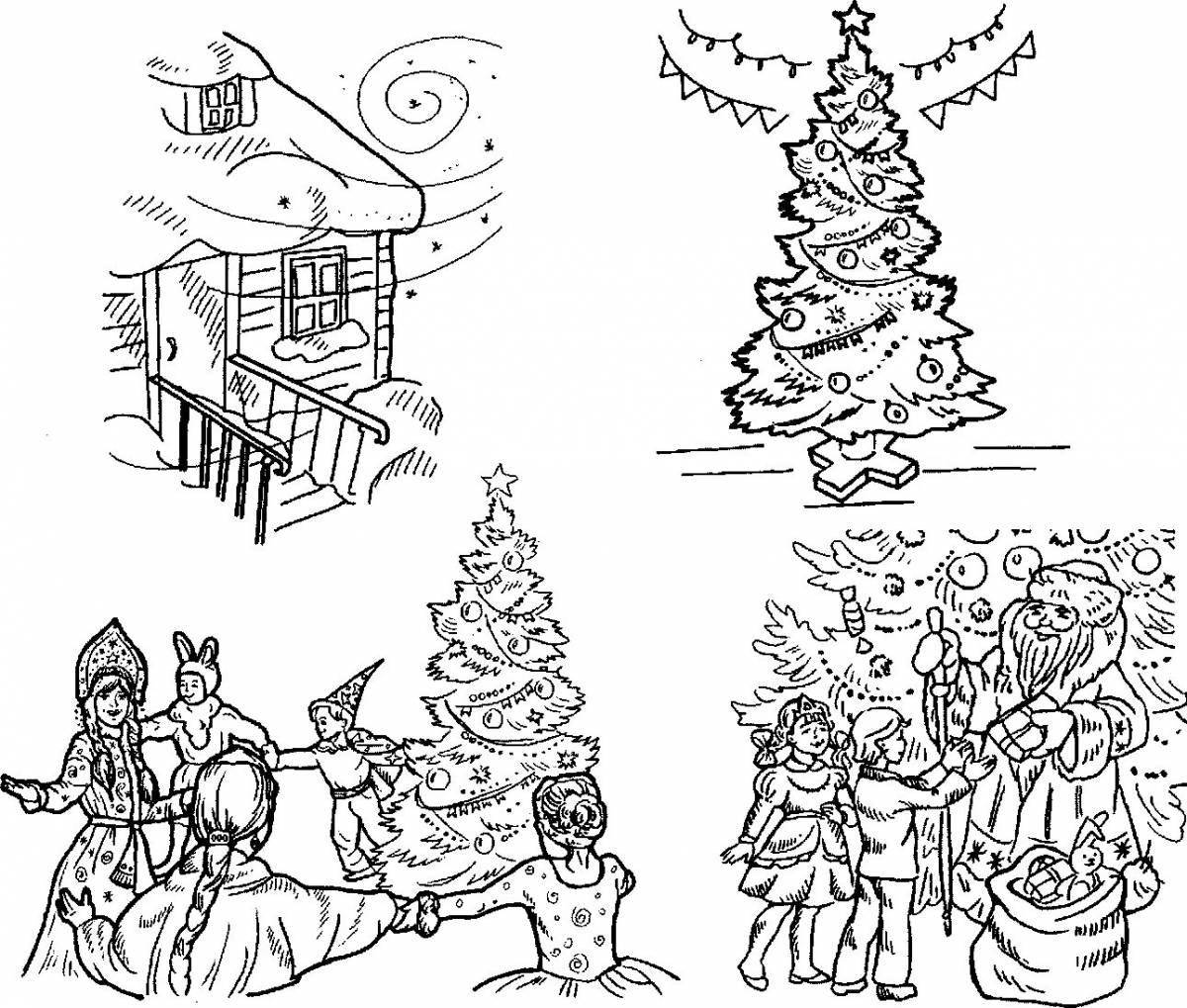 Coloring page jubilant New Year's Eve