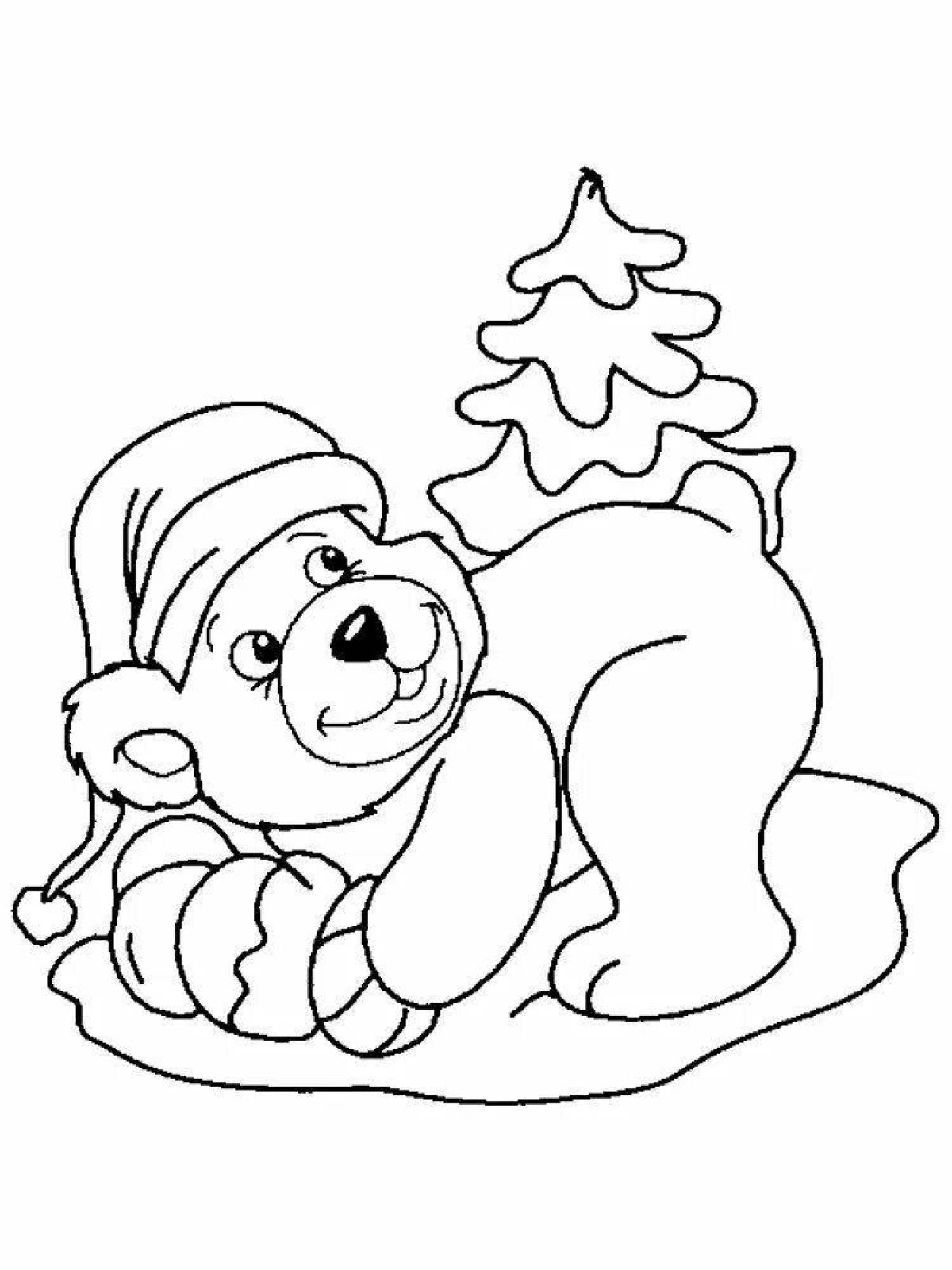 Funny coloring book for children 3 years old winter