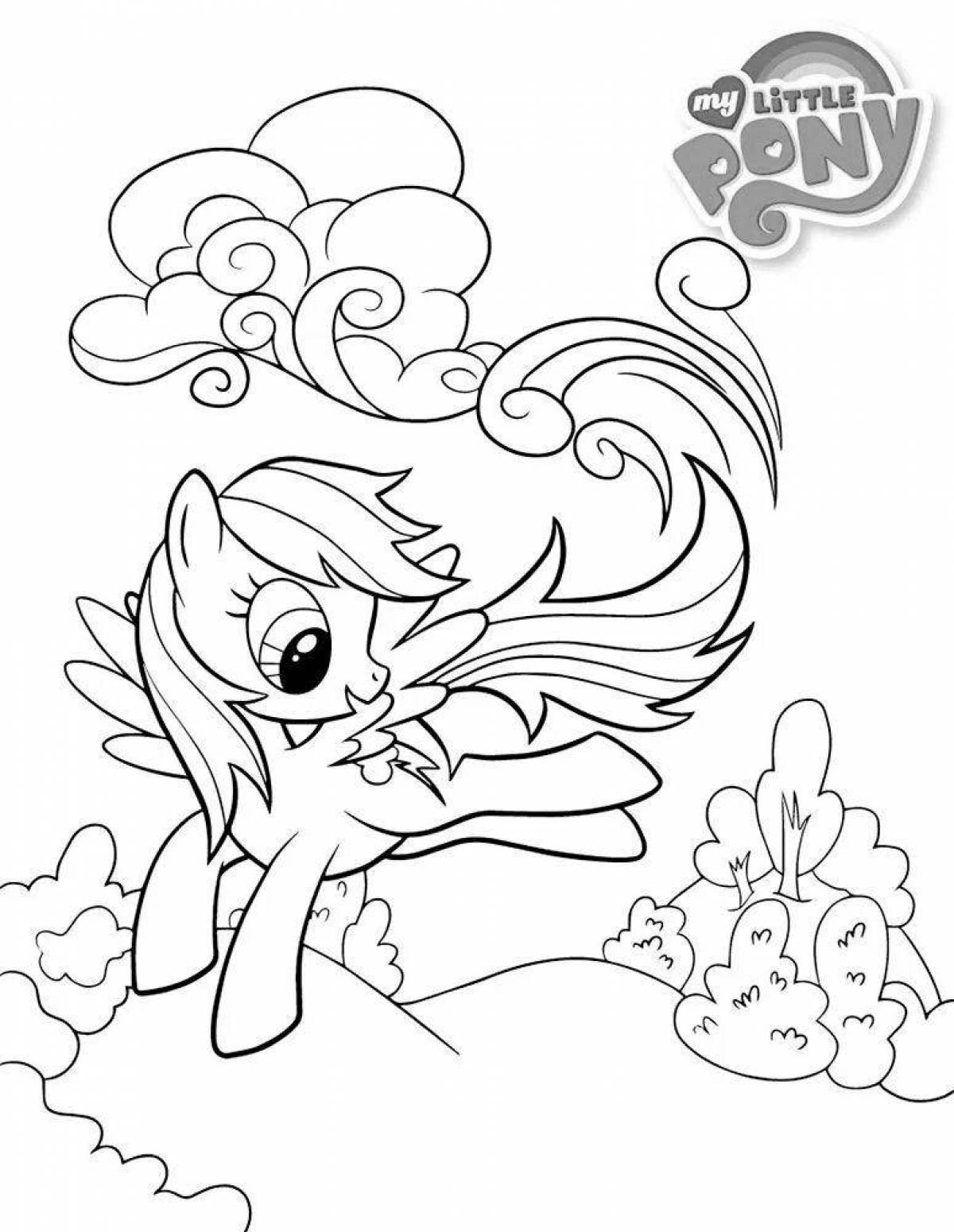 Blooming my little pony rainbow coloring page