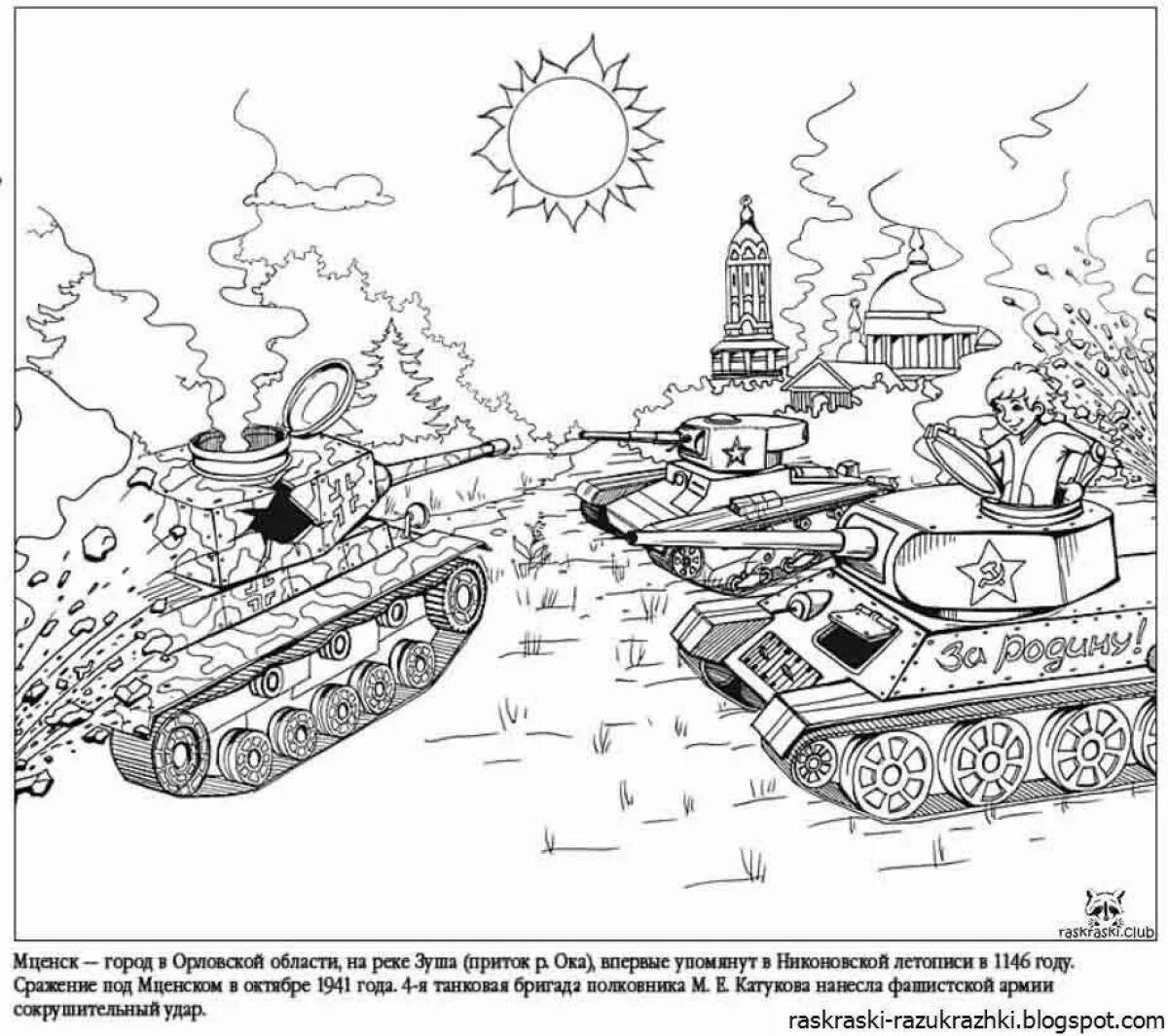 Coloring book glowing great patriotic war