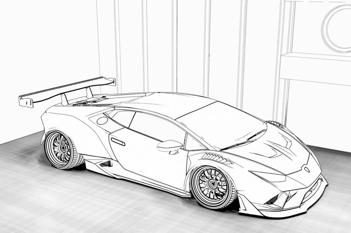 Luminous lamborghini coloring book for boys