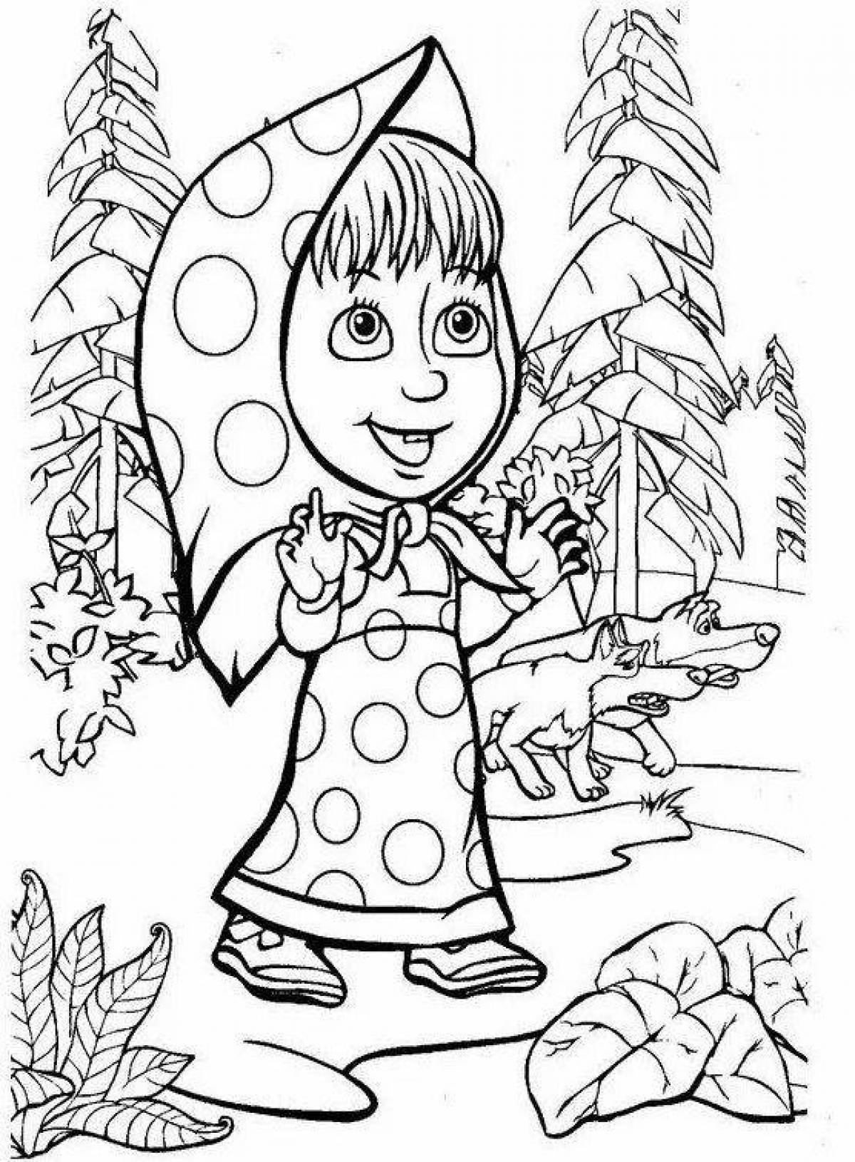 Glorious masha and the bear coloring book